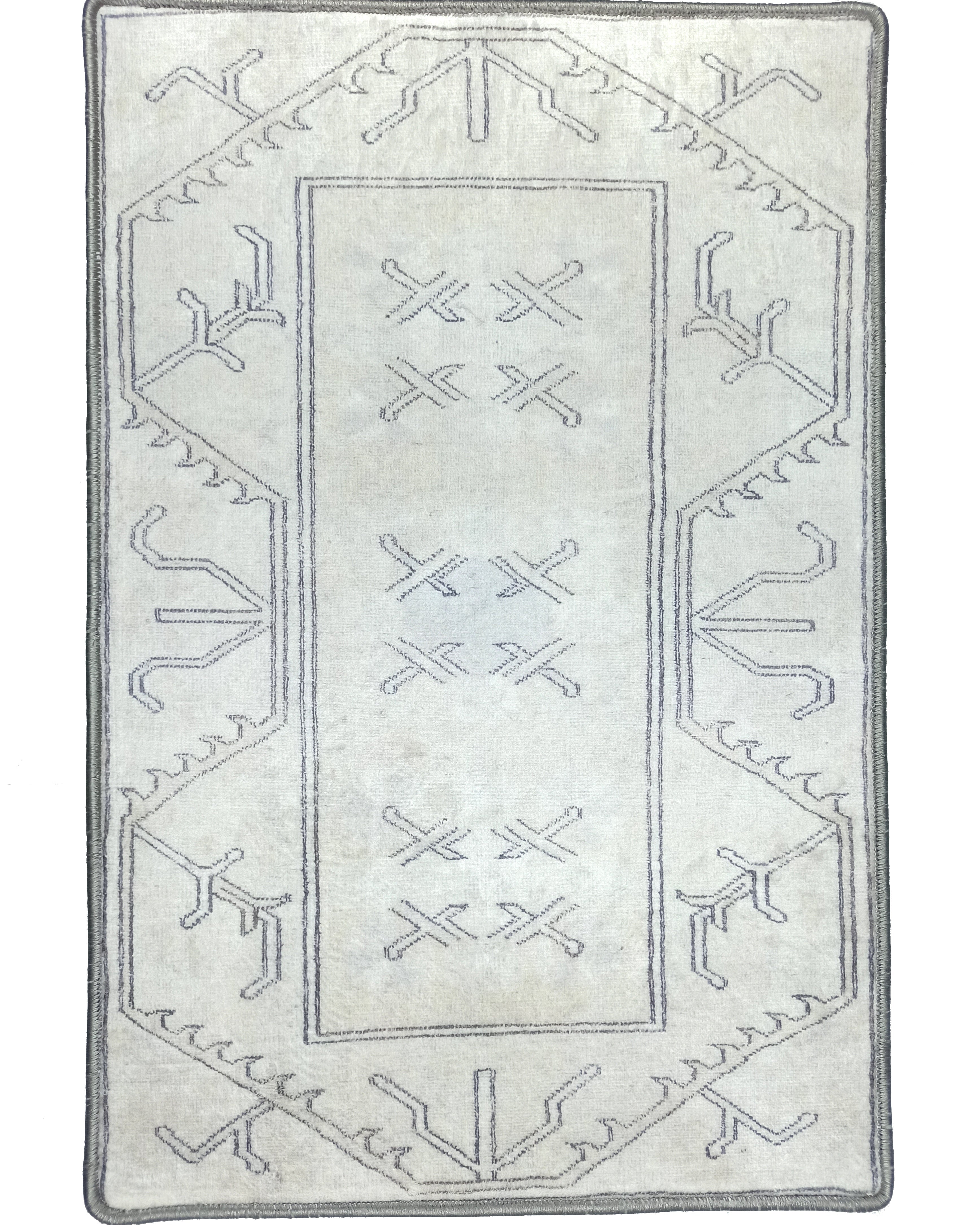 Flinda Neutral Gray Turkish Small 2x3 Rug