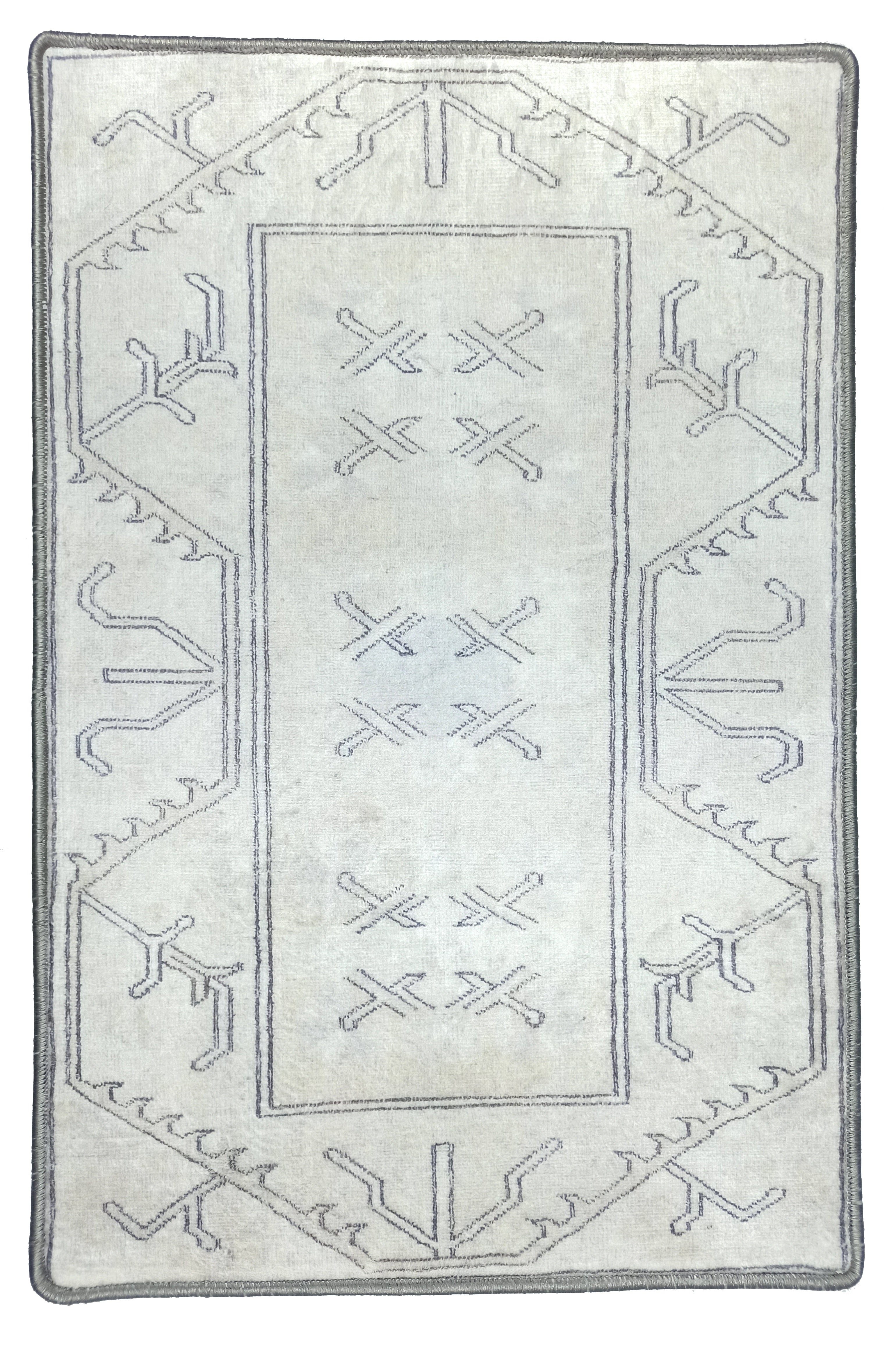 Flinda Neutral Gray Turkish Small 2x3 Rug