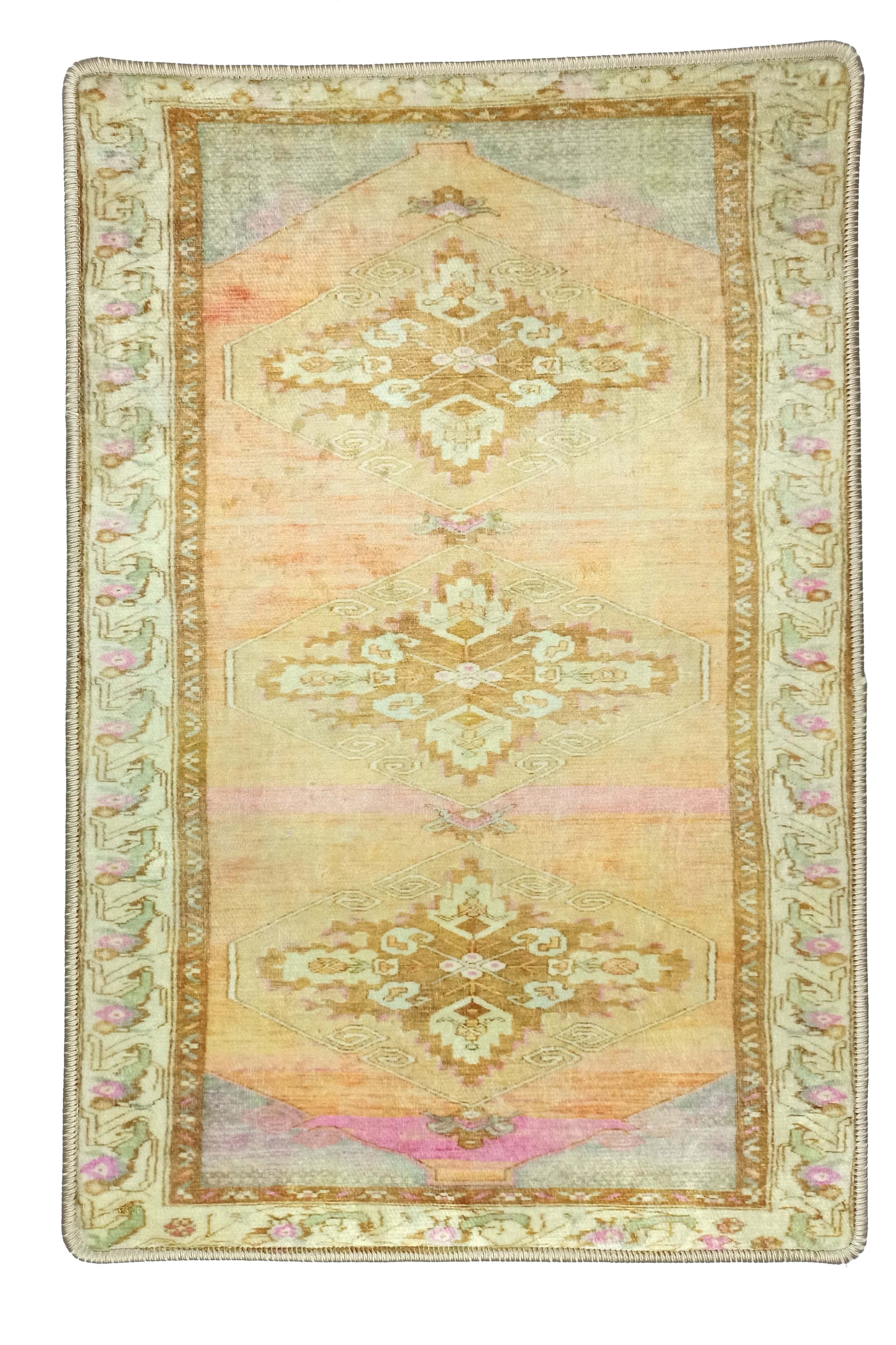 Jurnee Faded Orange Yellow Persian 2x3 Rug