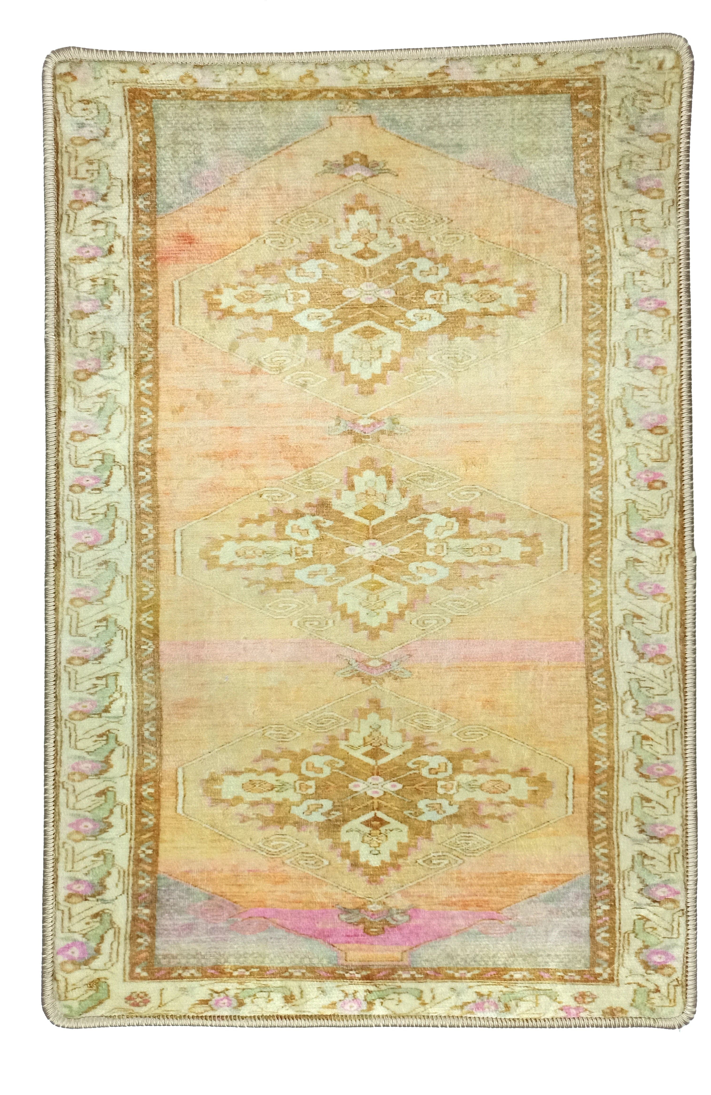 Jurnee Faded Orange Yellow Persian 2x3 Rug