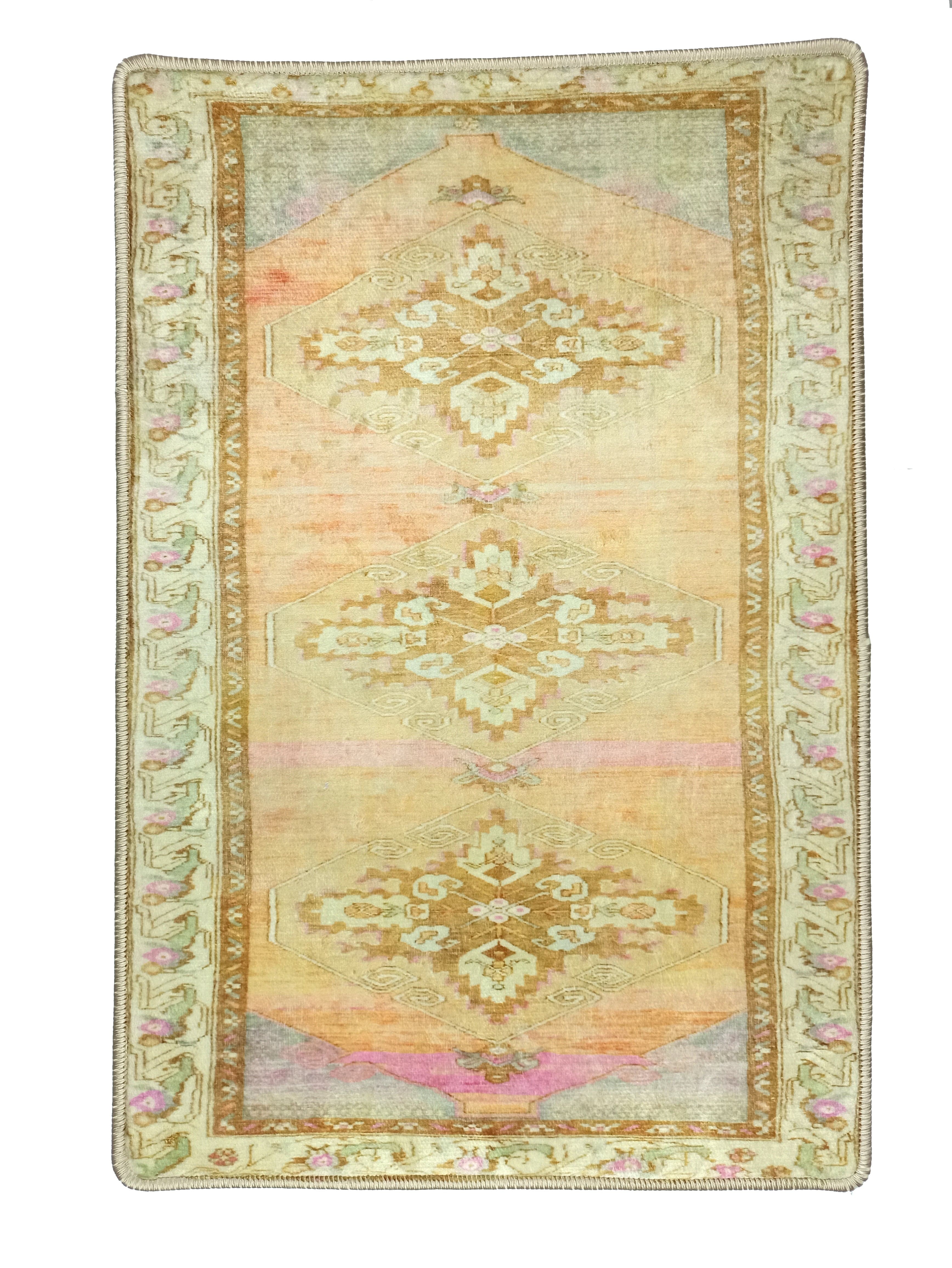 Jurnee Faded Orange Yellow Persian 2x3 Rug