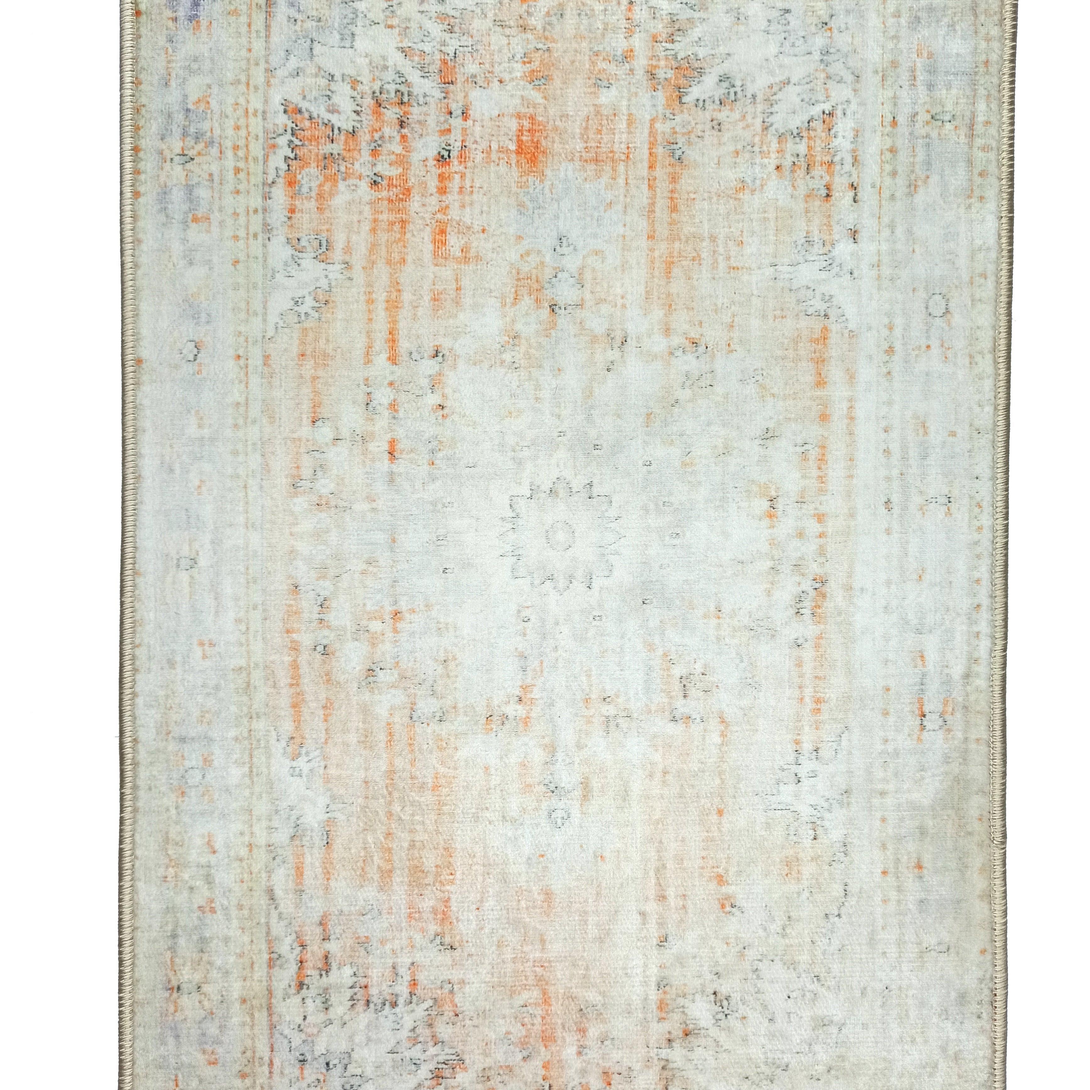 Makenna Orange Distressed Beige Turkish 2x3 Rug