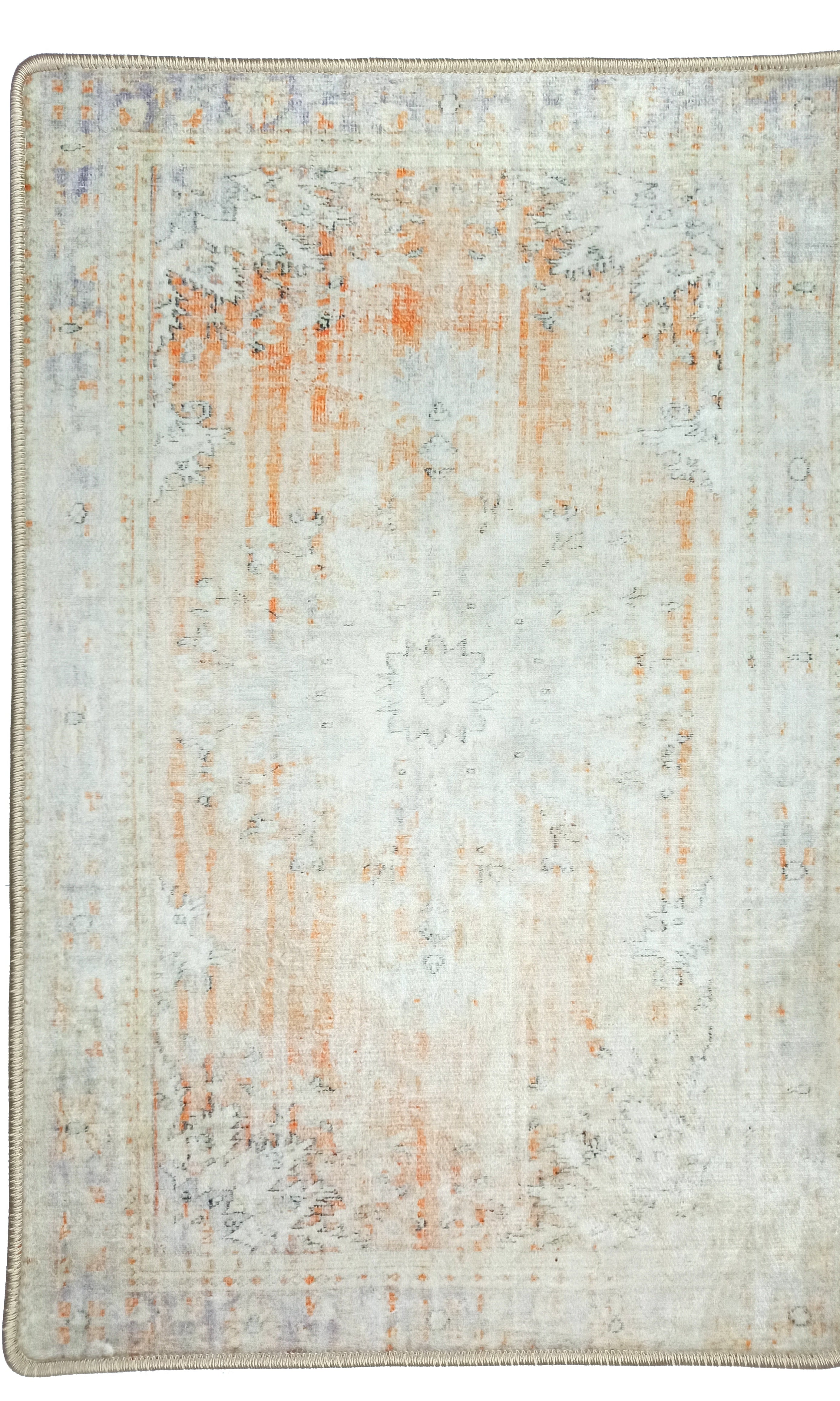Makenna Orange Distressed Beige Turkish 2x3 Rug