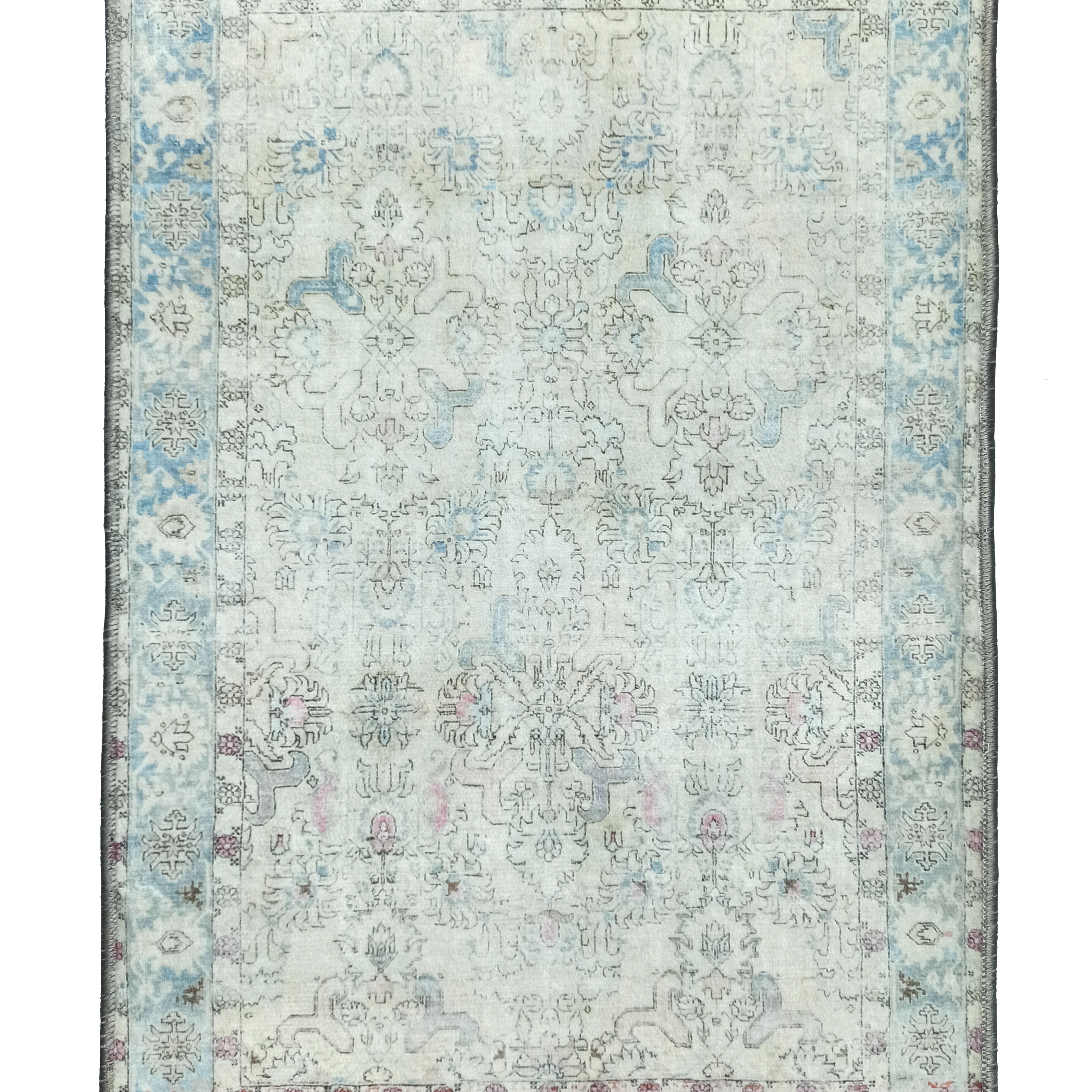 Bowie Neutral Blue Floral Turkish 2x3 Rug