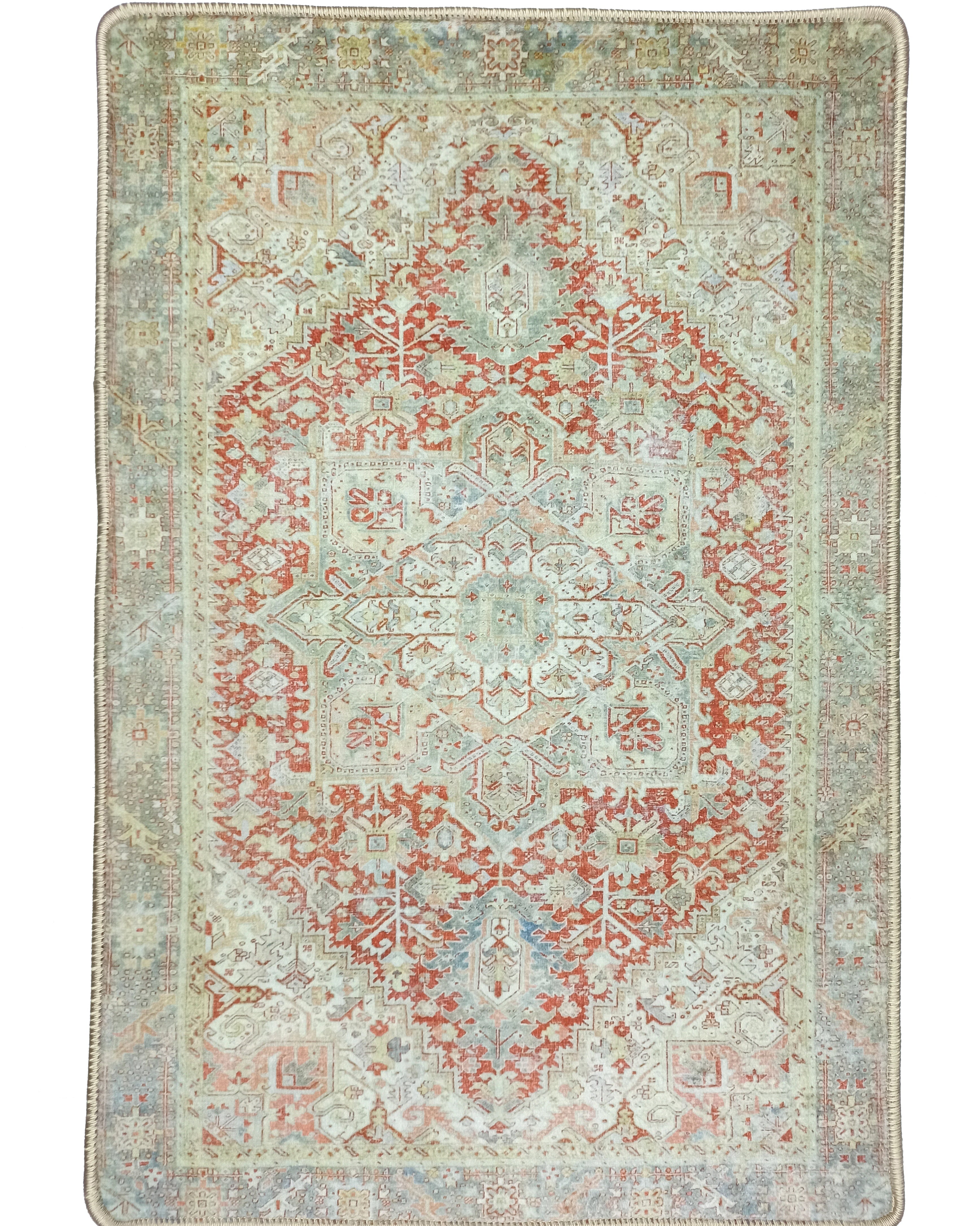 Atlas Faded Burnt Orange Heriz Persian 2x3 Rug