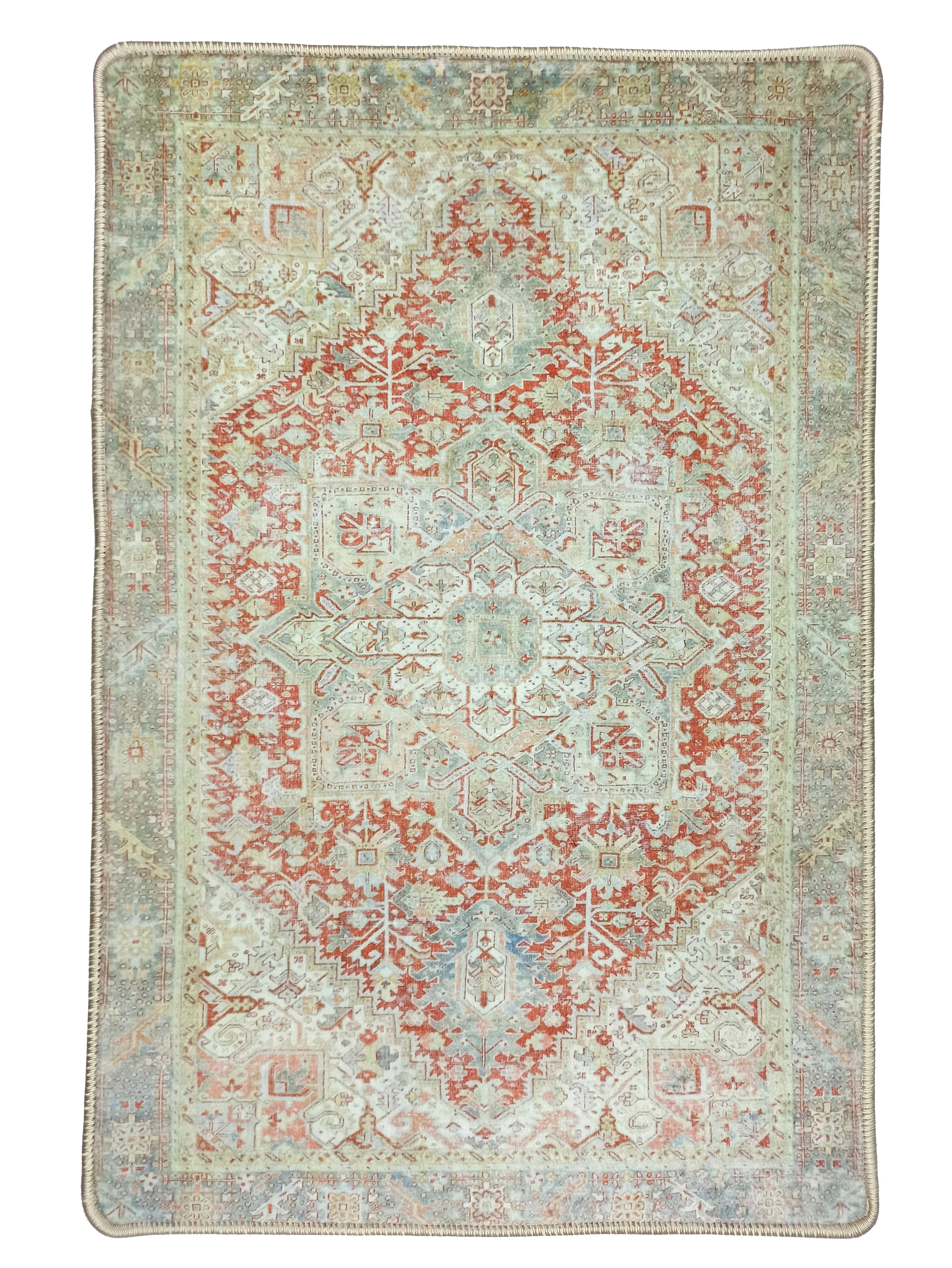 Atlas Faded Burnt Orange Heriz Persian 2x3 Rug