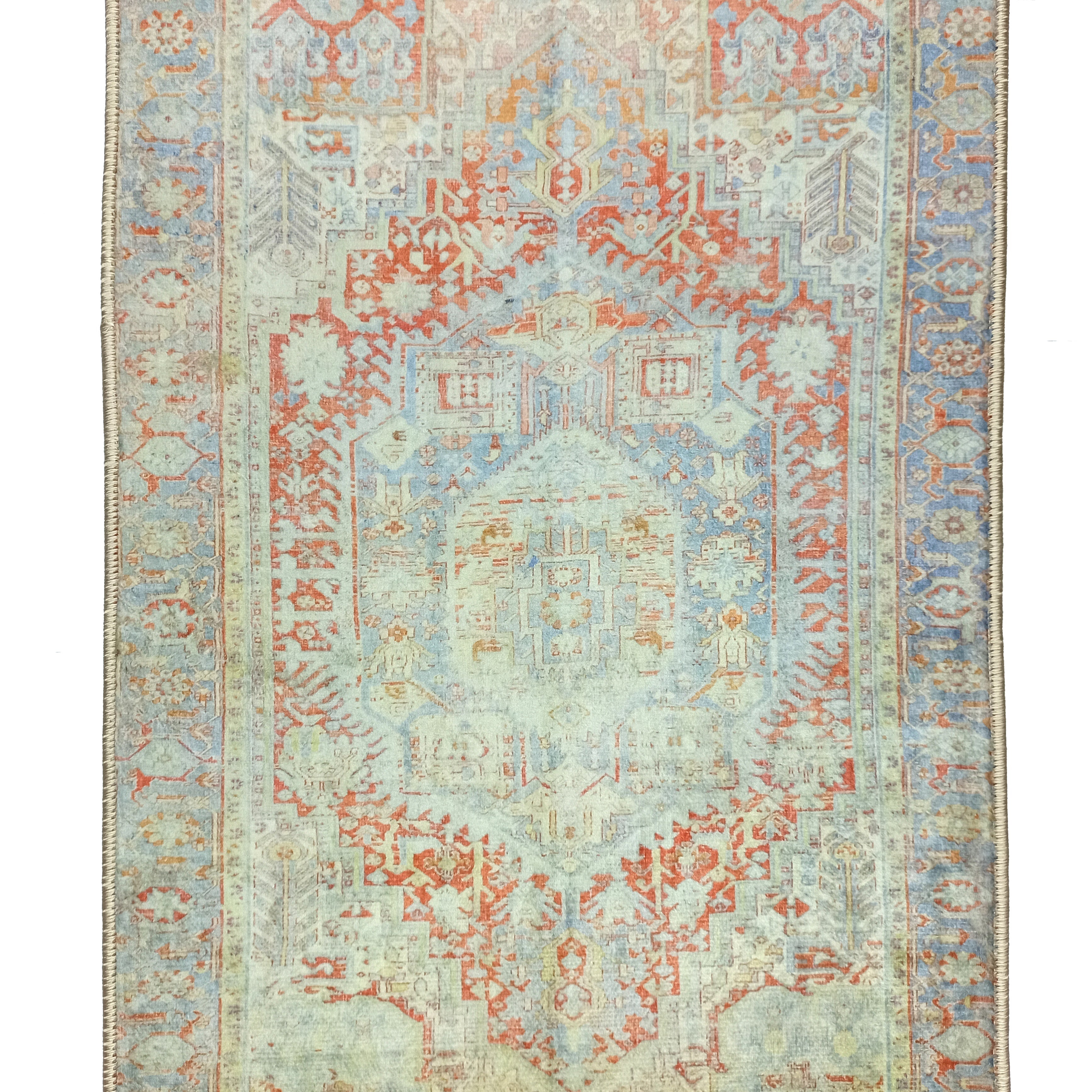 Kyler Faded Blue Orange Persian Small 2x3 Rug