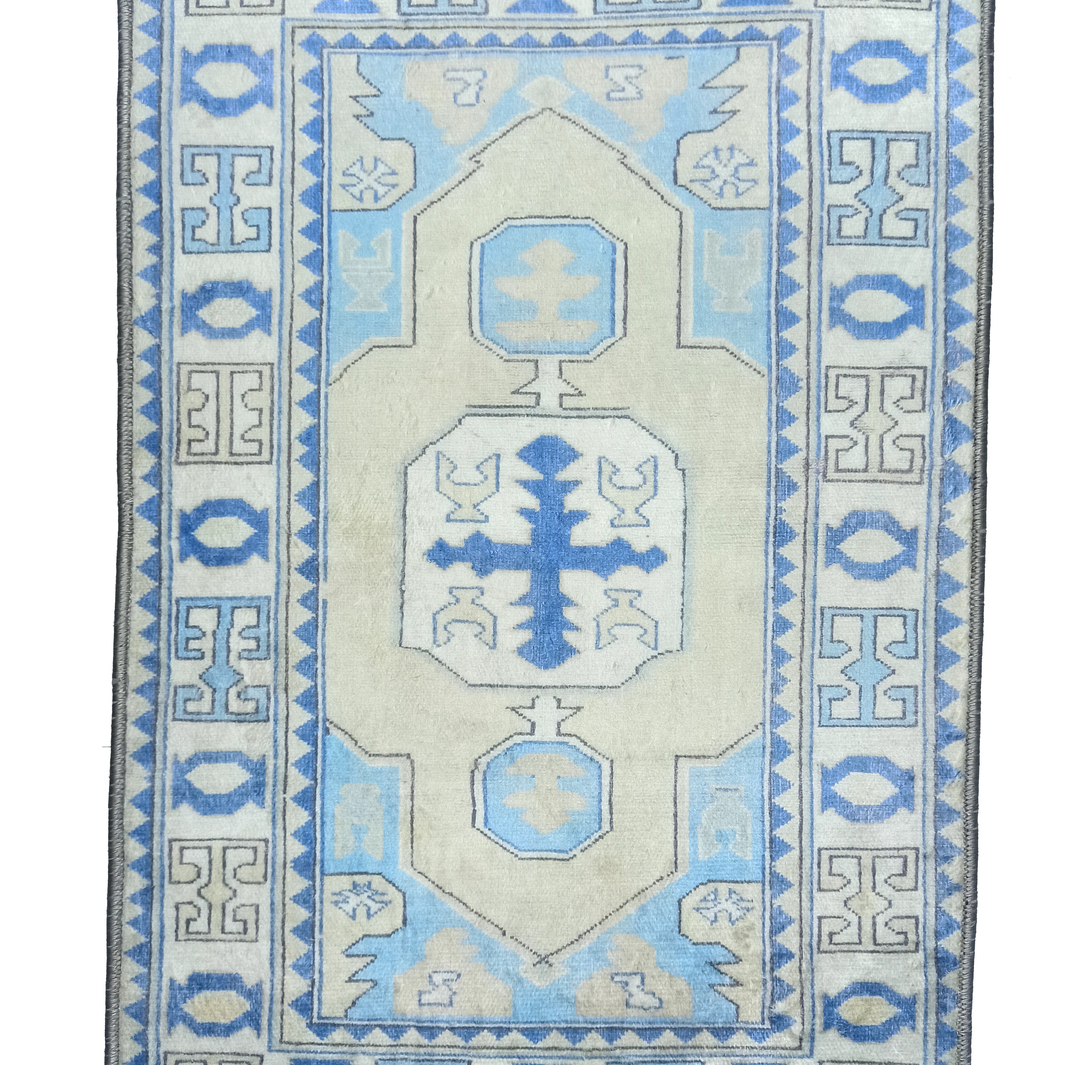 Lani Blue Beige Geometric Turkish 2x3 Rug