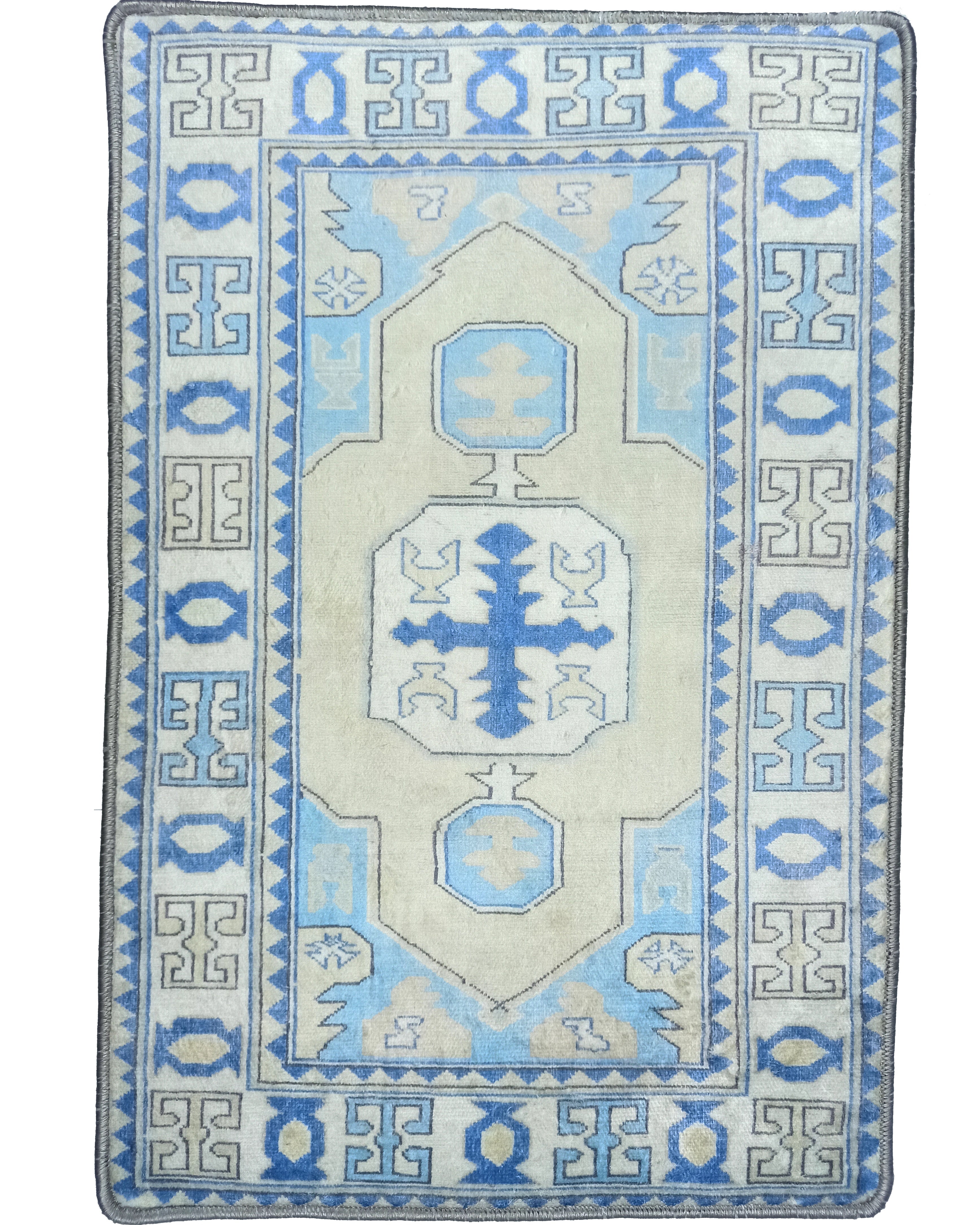 Lani Blue Beige Geometric Turkish 2x3 Rug