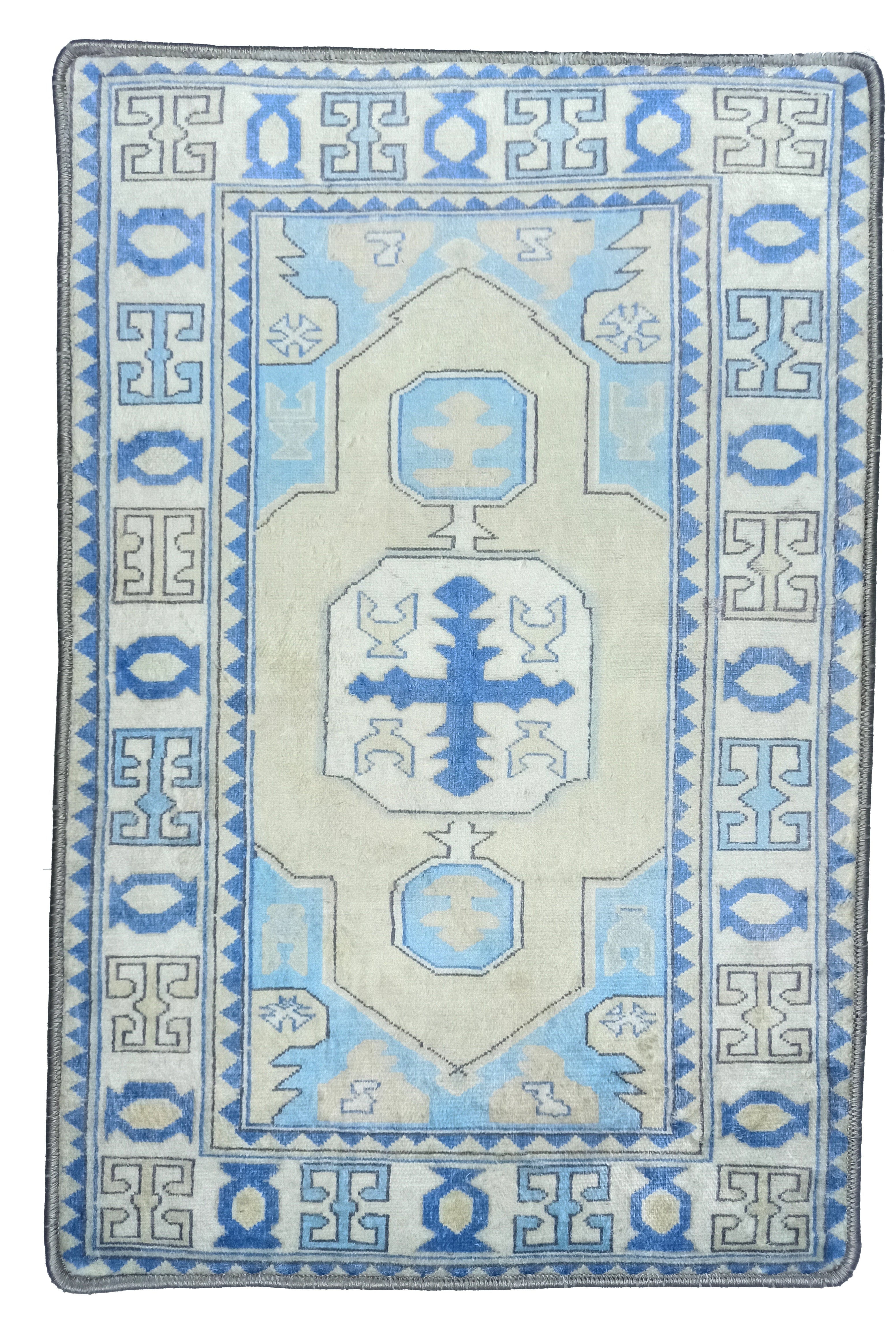 Lani Blue Beige Geometric Turkish 2x3 Rug