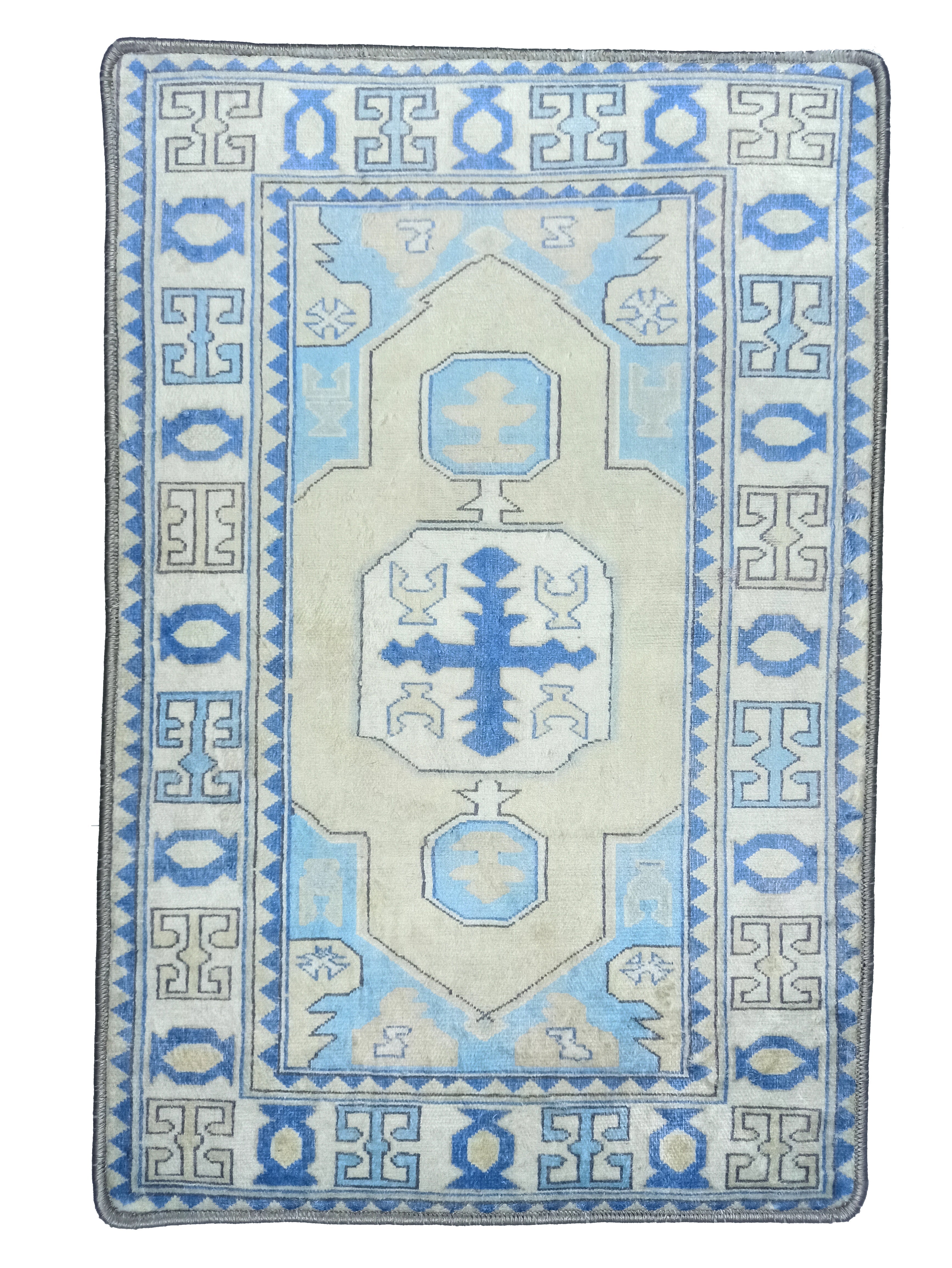 Lani Blue Beige Geometric Turkish 2x3 Rug
