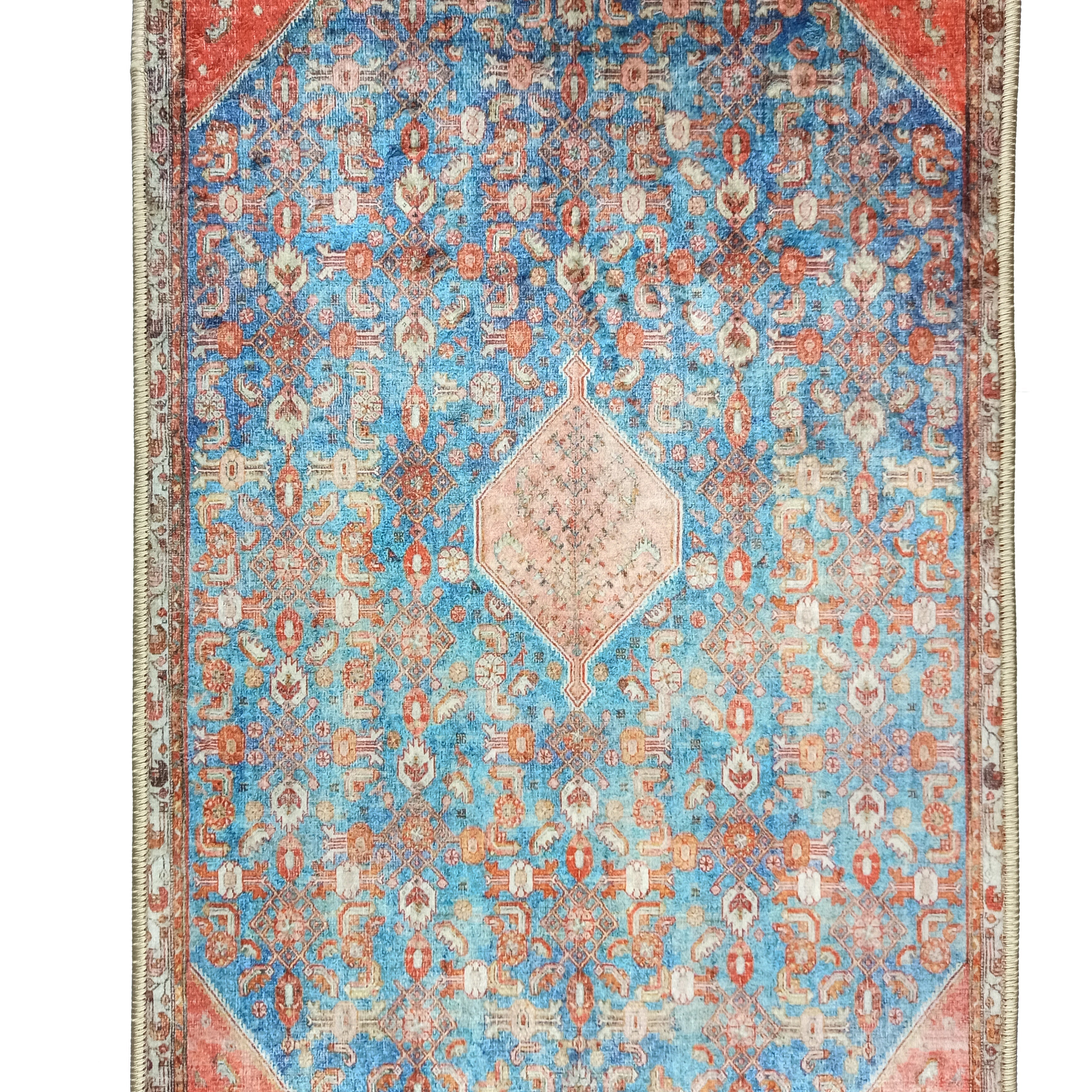 Hosanna Faded Blue Beige Terracotta Persian 2x3 Rug