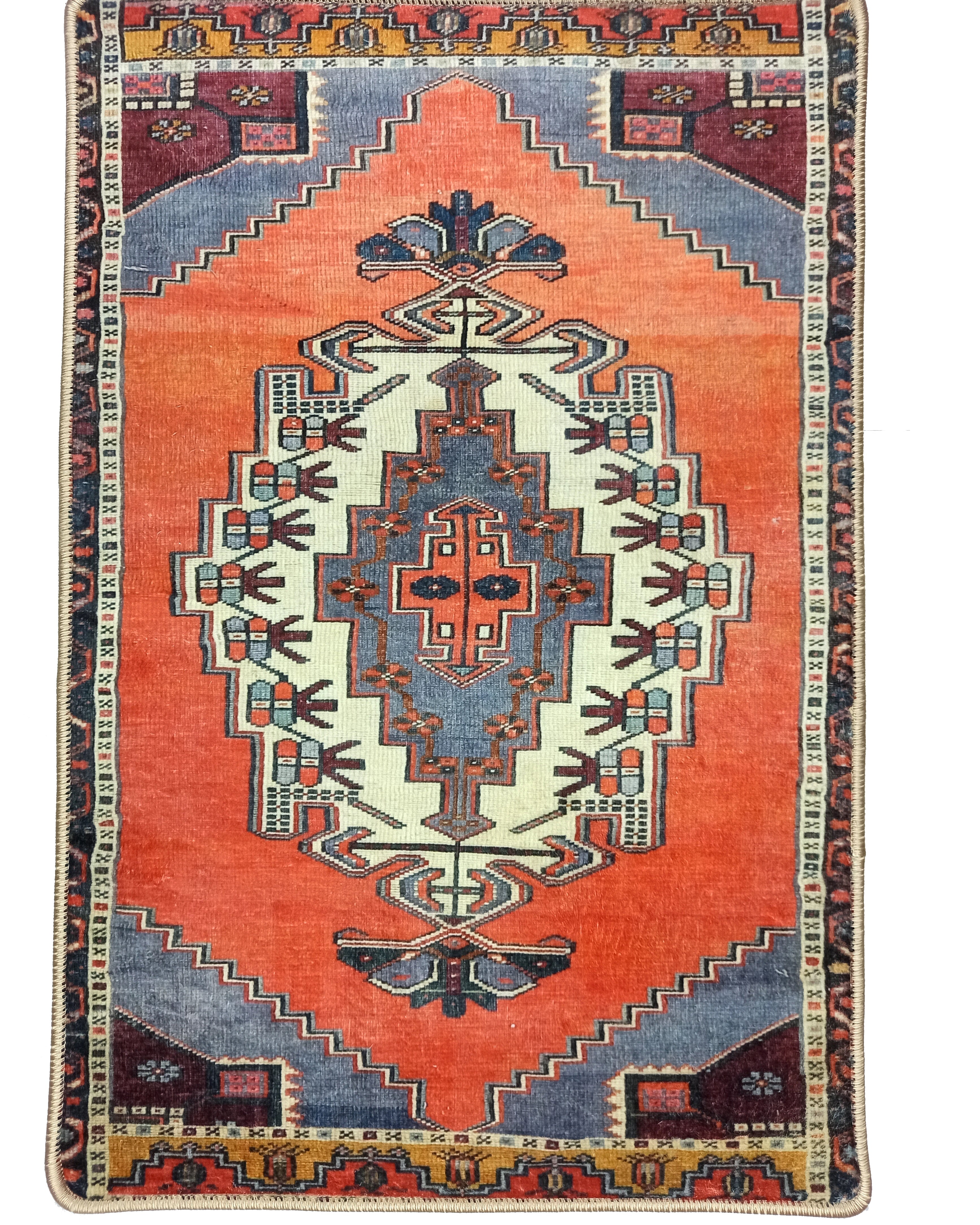 Kaci Brunt Orange Coral Turkish 2x3 Rug