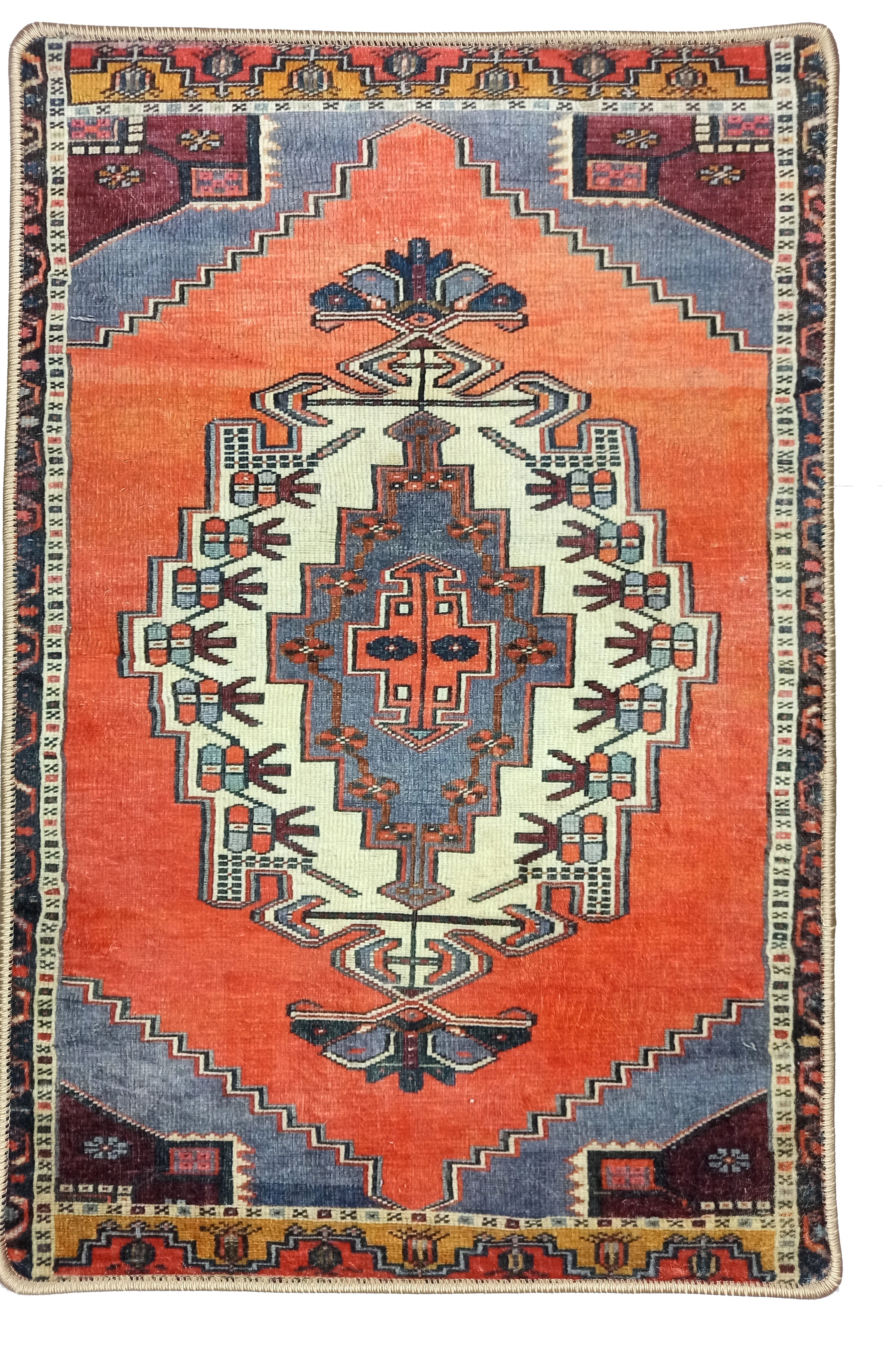 Kaci Brunt Orange Coral Turkish 2x3 Rug