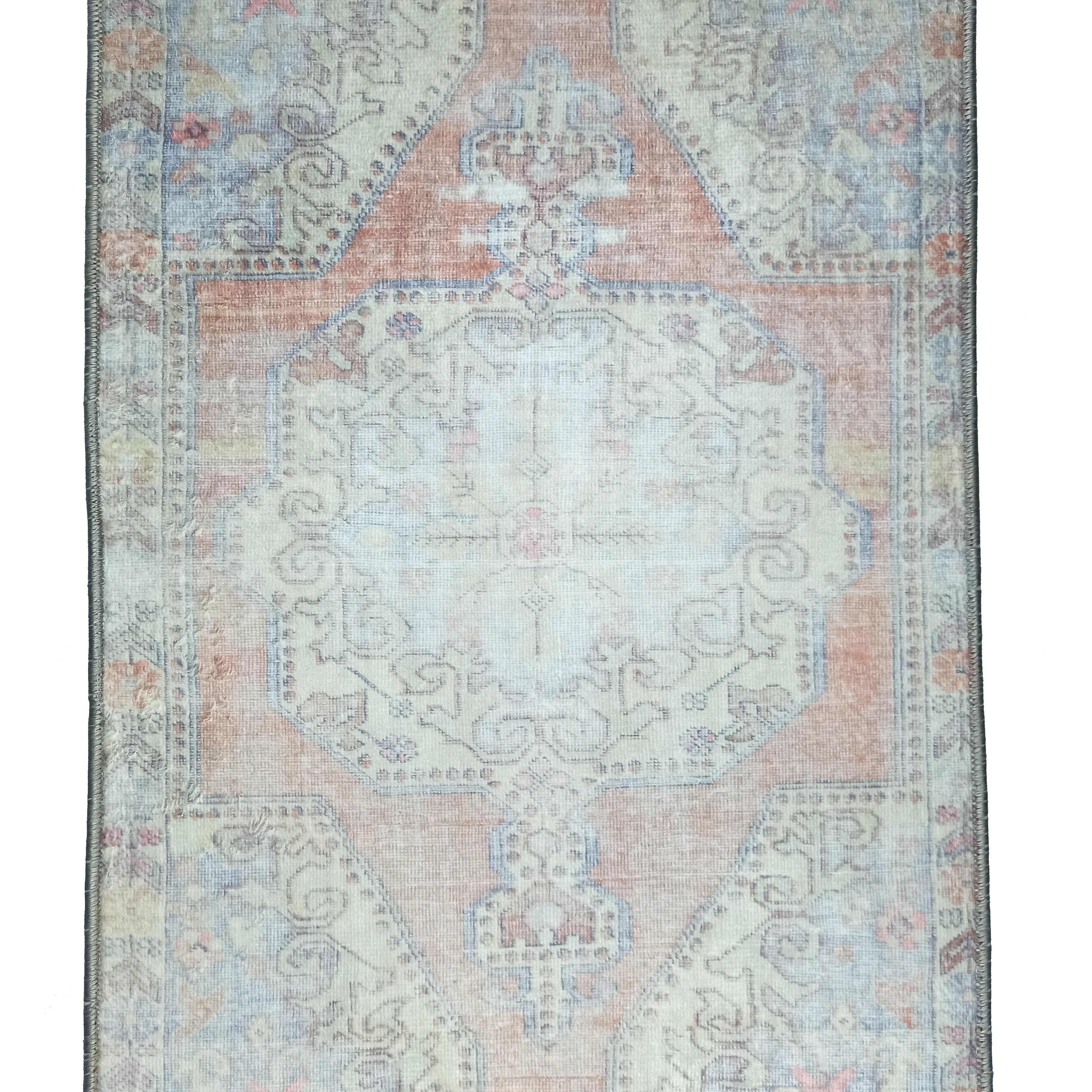 Eira Faded Orange Blue Oushak 2x3 Rug