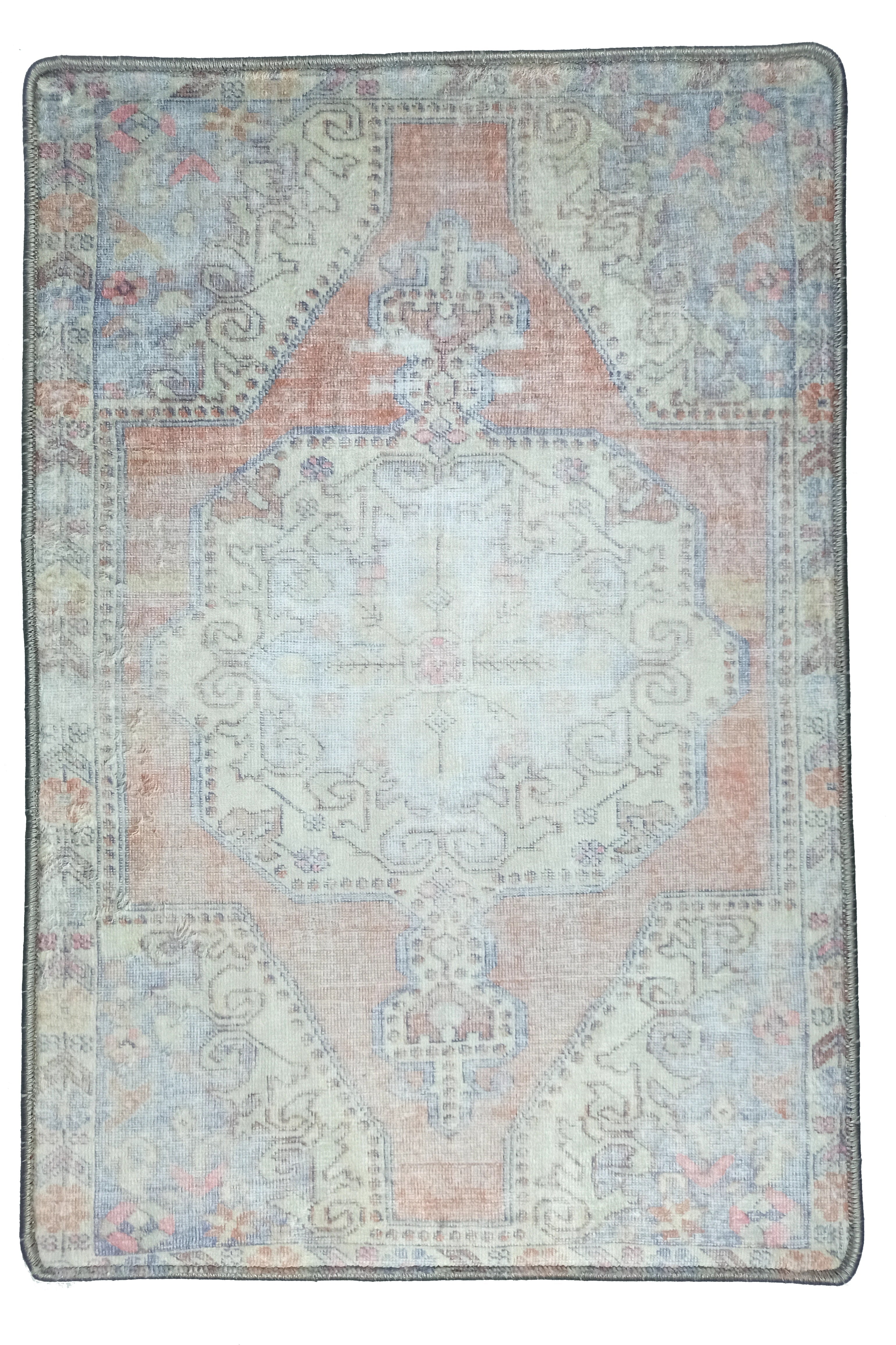 Eira Faded Orange Blue Oushak 2x3 Rug