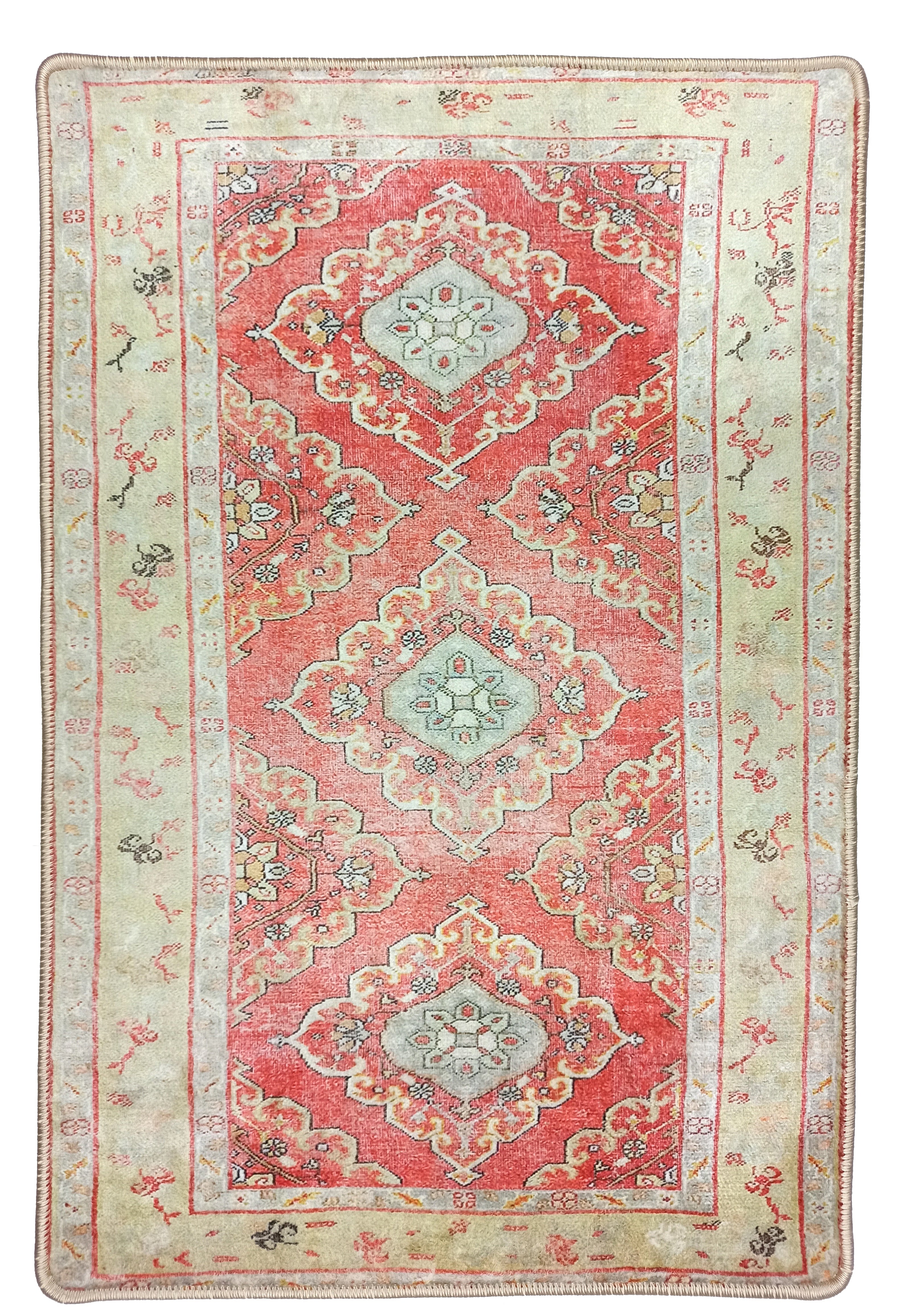 Arrabella Distressed Red Yellow Turkish 2x3 Rug