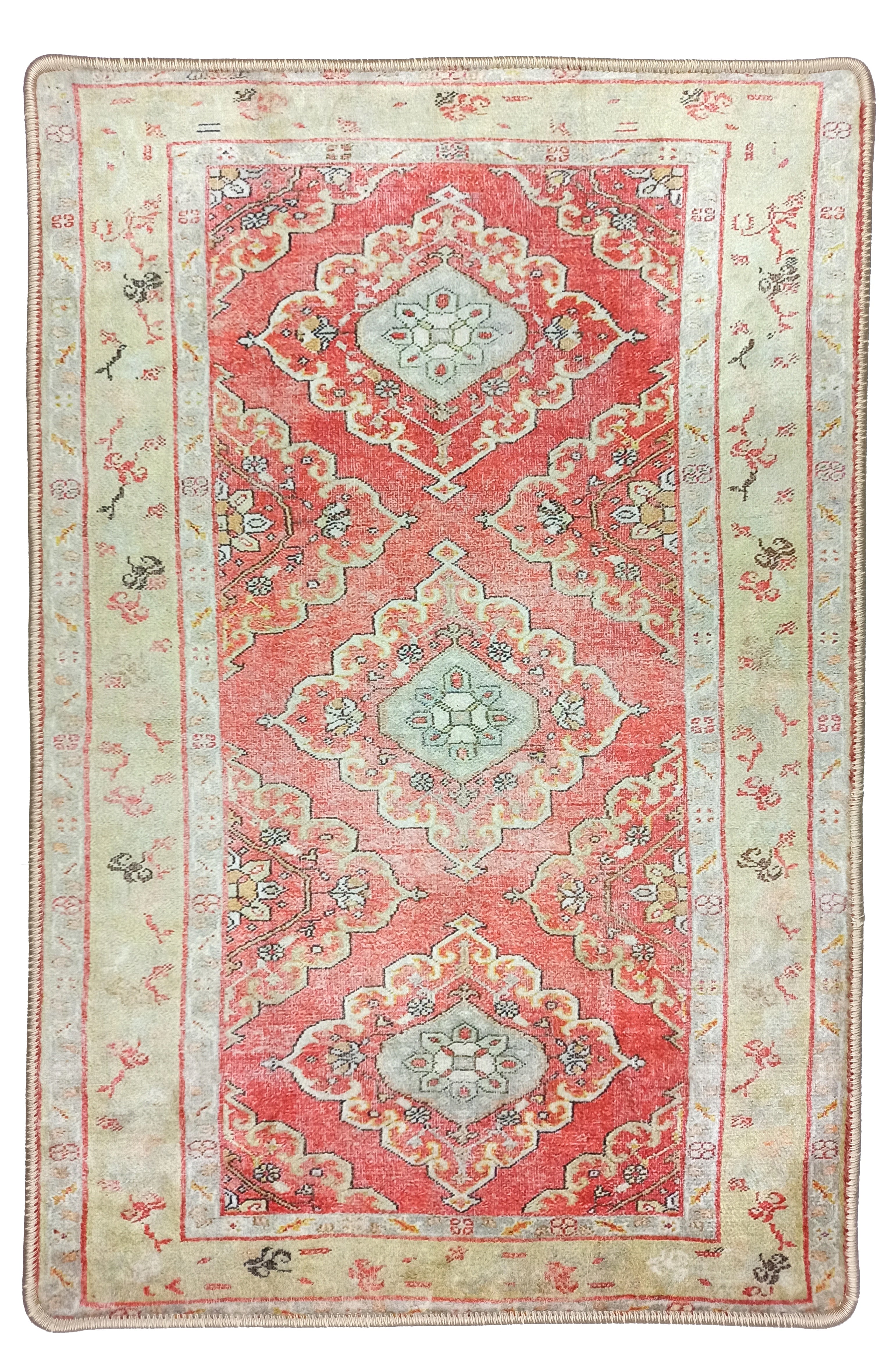 Arrabella Distressed Red Yellow Turkish 2x3 Rug