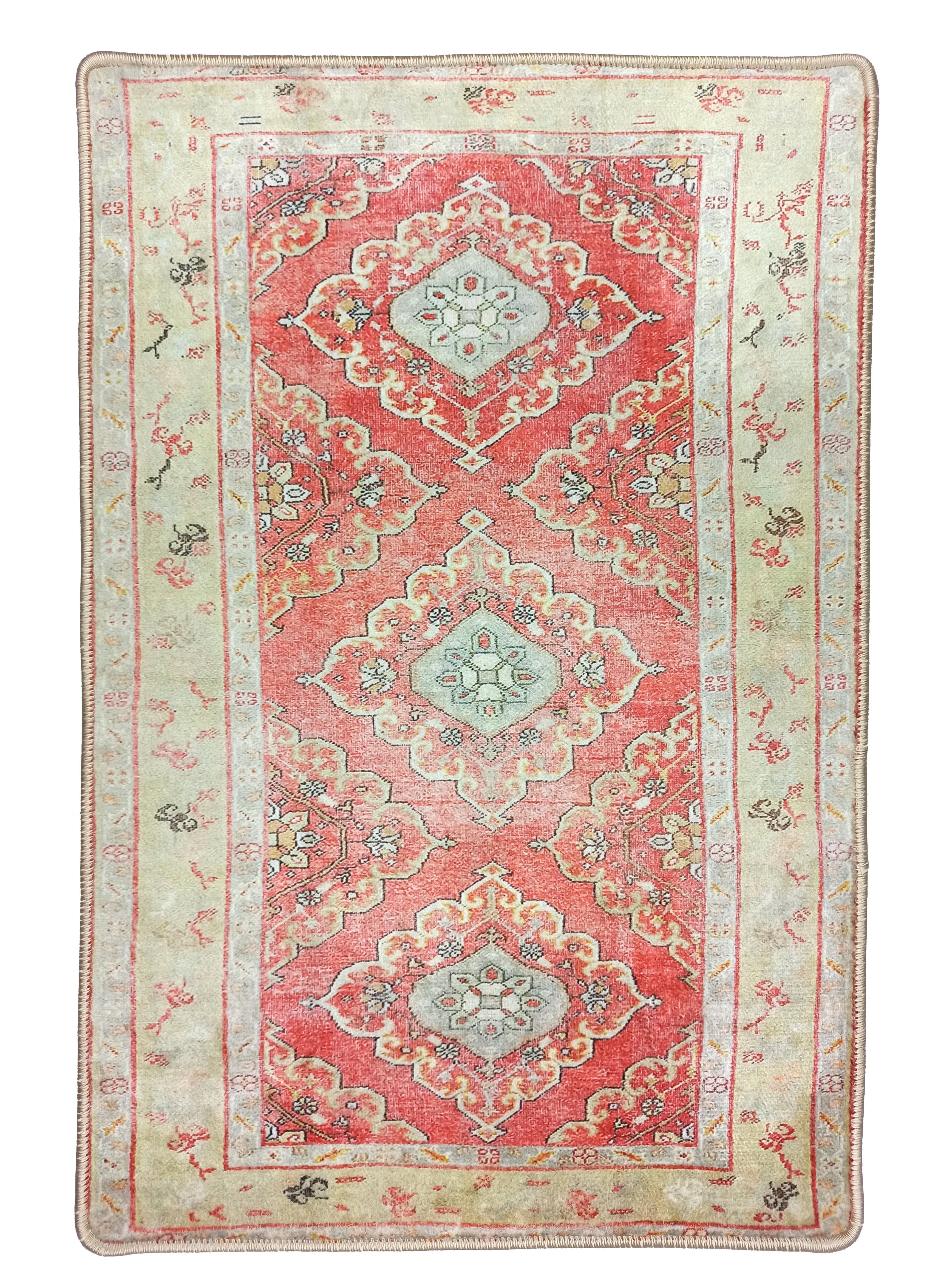 Arrabella Distressed Red Yellow Turkish 2x3 Rug