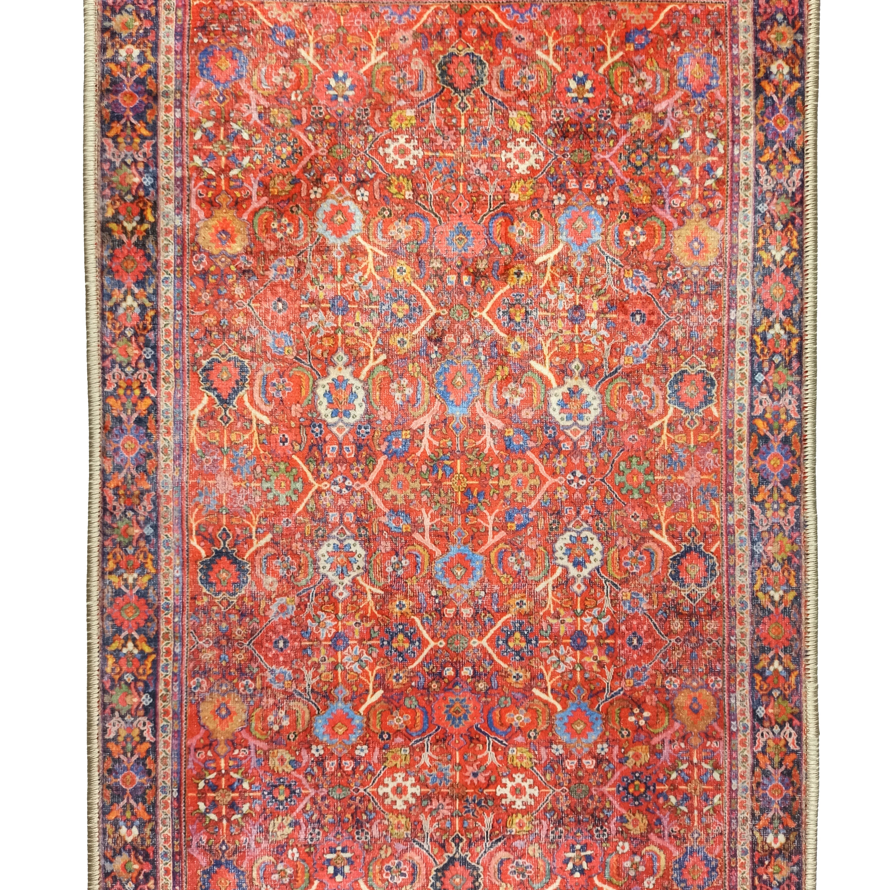 Vivi Red Orange Floral Turkish 2x3 Rug