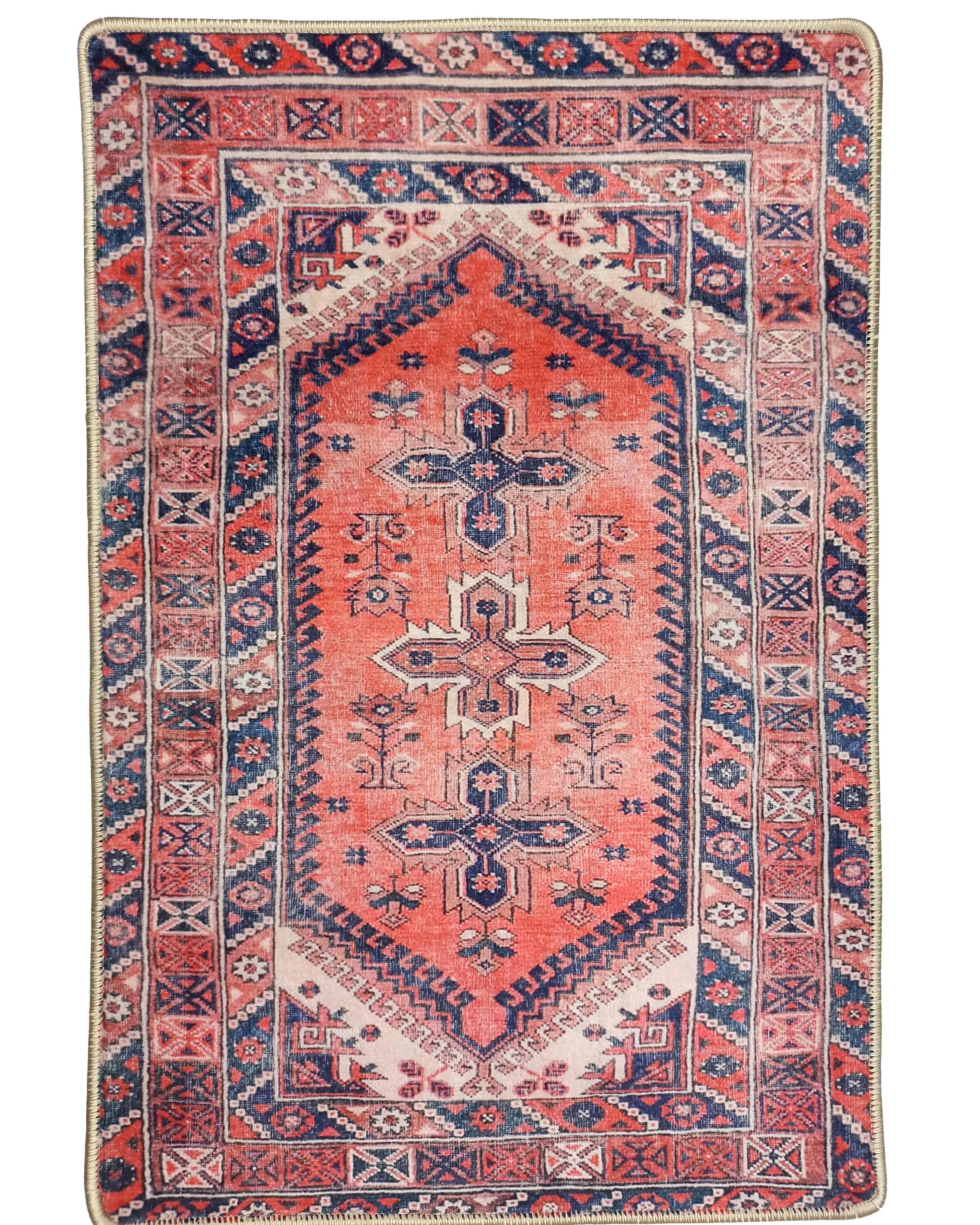 Violetta Pink Red Turkish Small 2x3 Rug