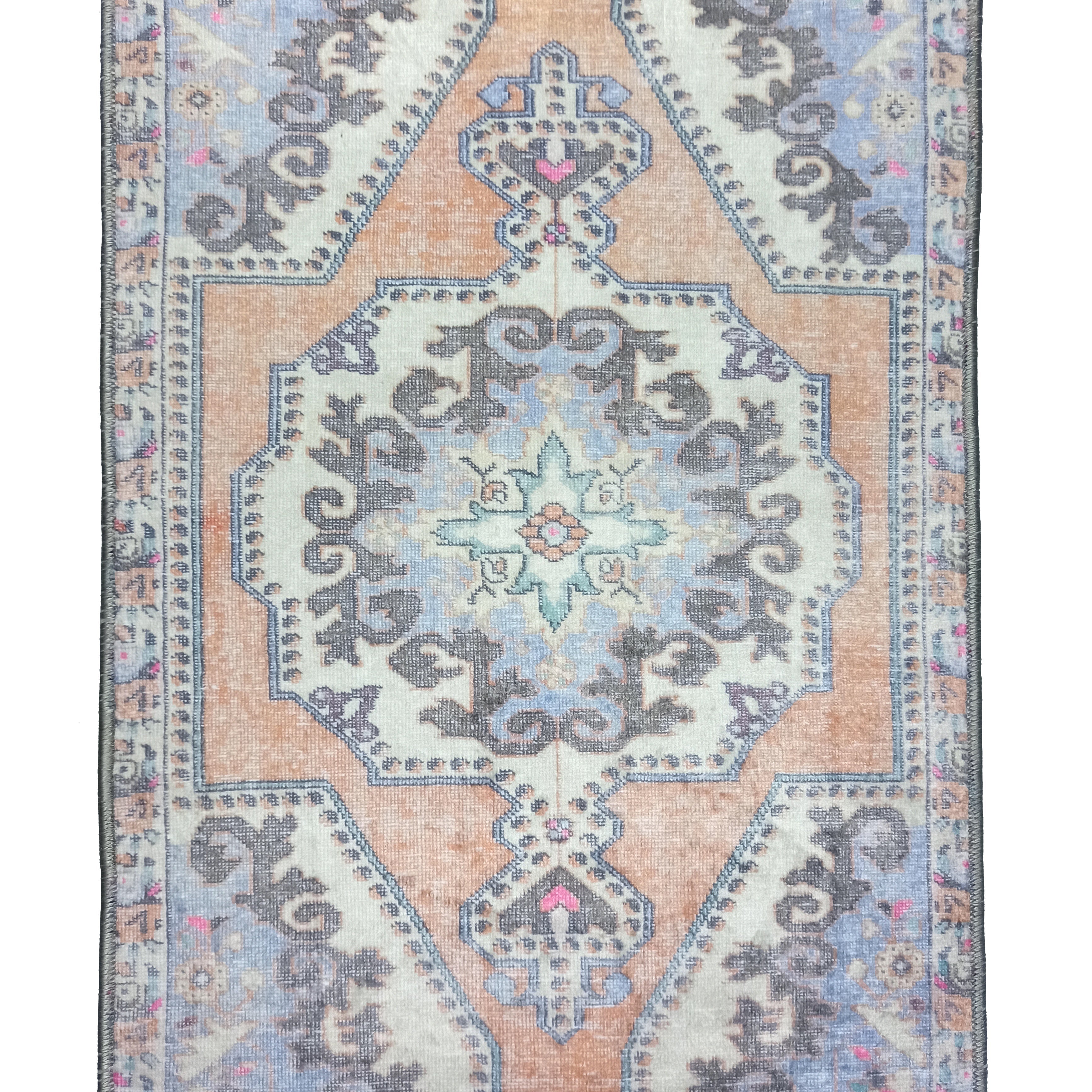 Efion Faded Orange Lavender Turkish 2x3 Rug