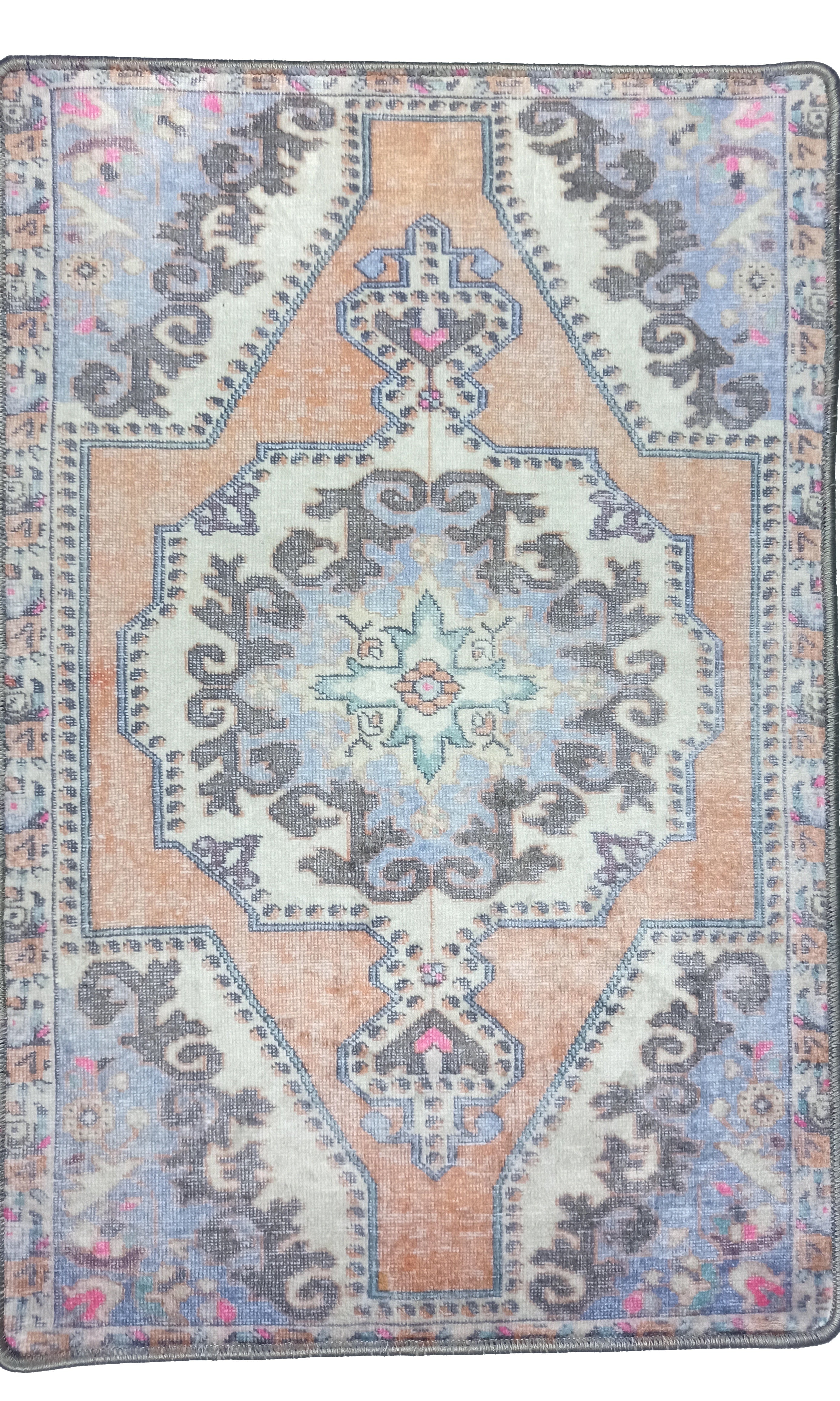 Efion Faded Orange Lavender Turkish 2x3 Rug