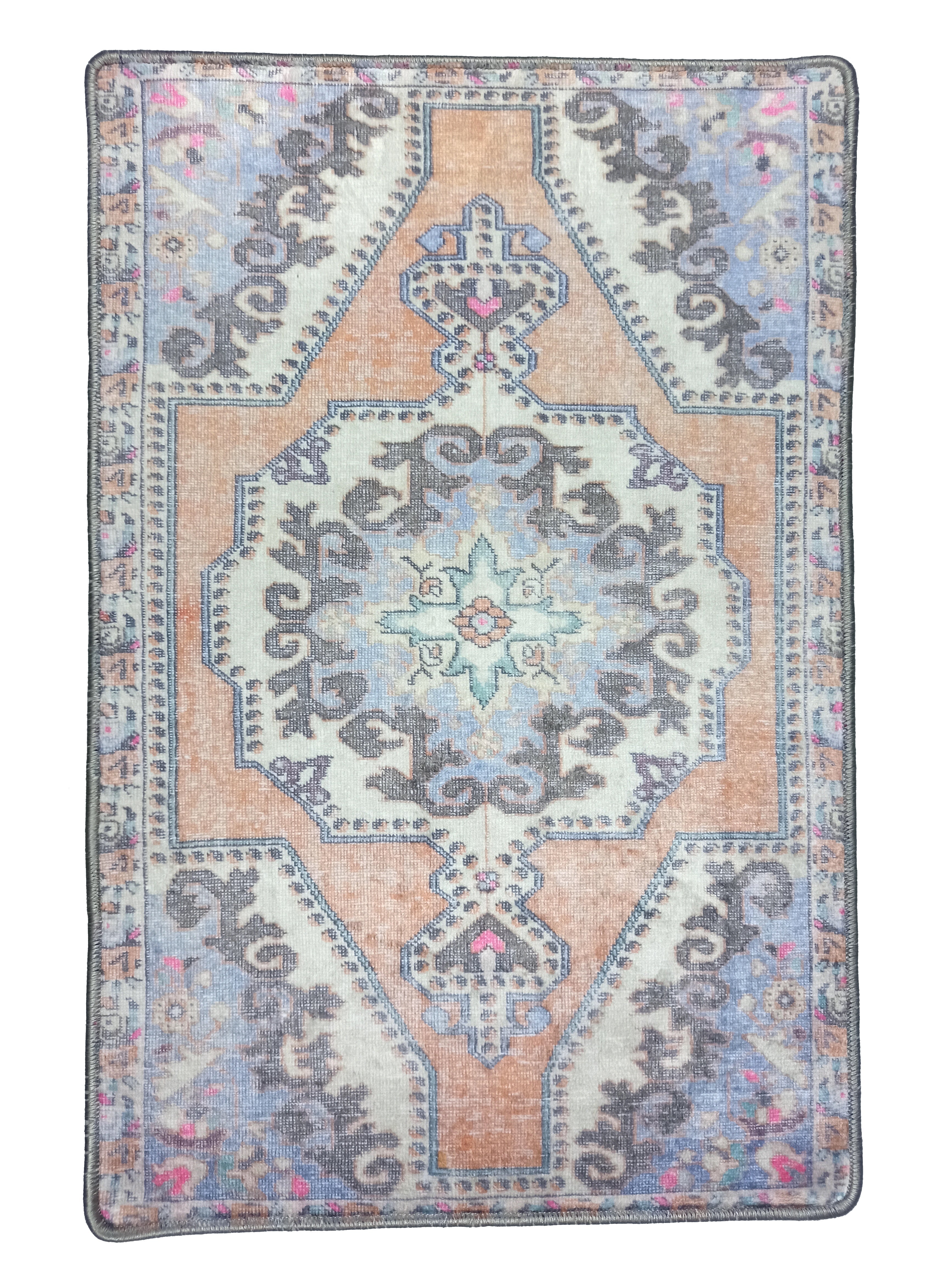 Efion Faded Orange Lavender Turkish 2x3 Rug