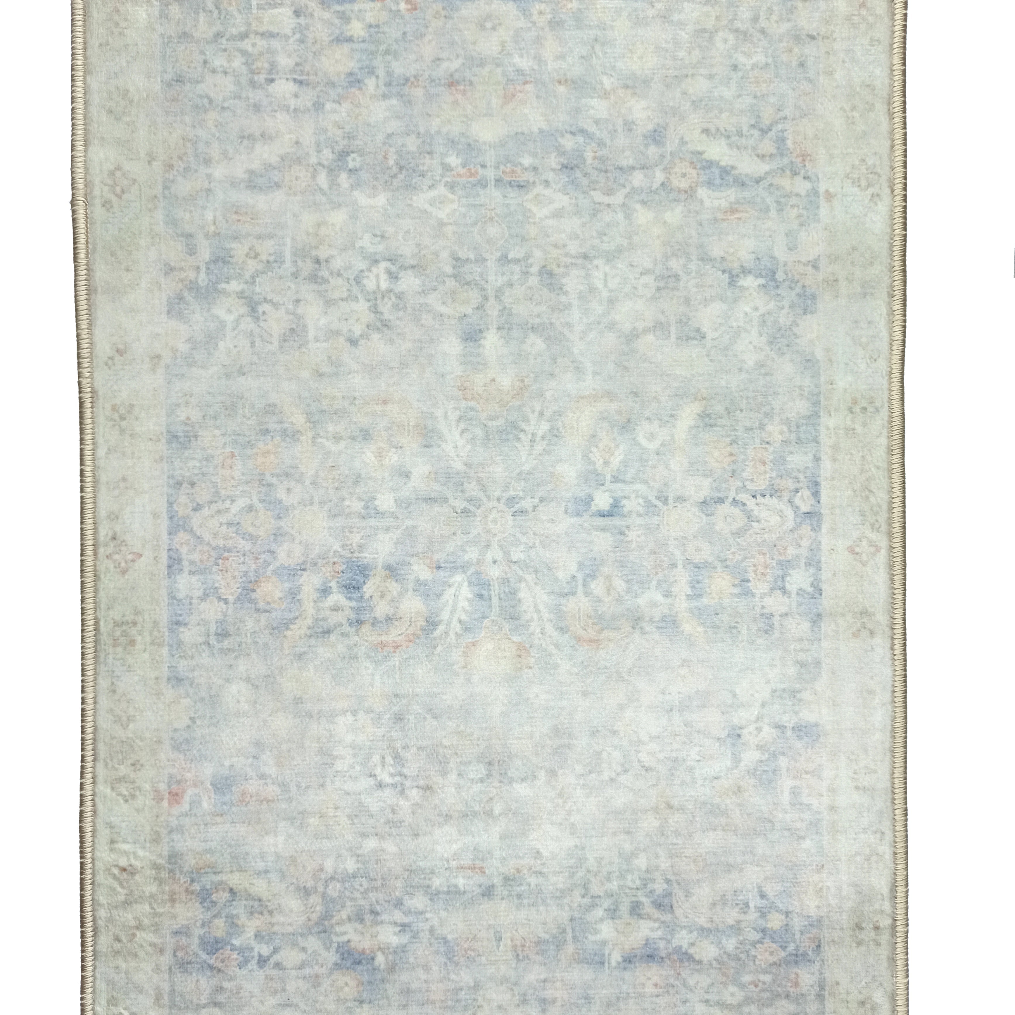 Londyn Neutral Faded Navy Blue Oushak Small 2x3 Rug