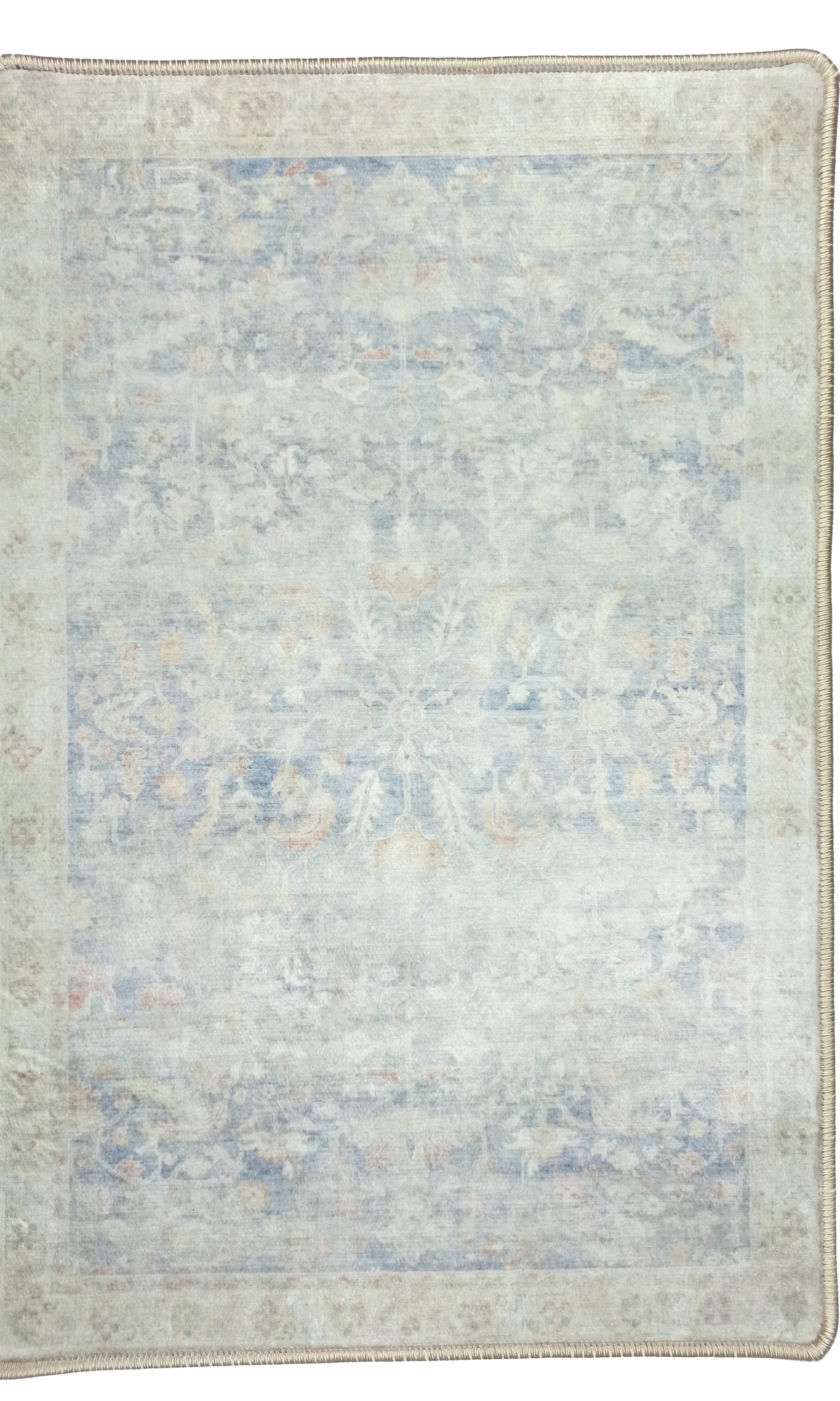 Londyn Neutral Faded Navy Blue Oushak Small 2x3 Rug