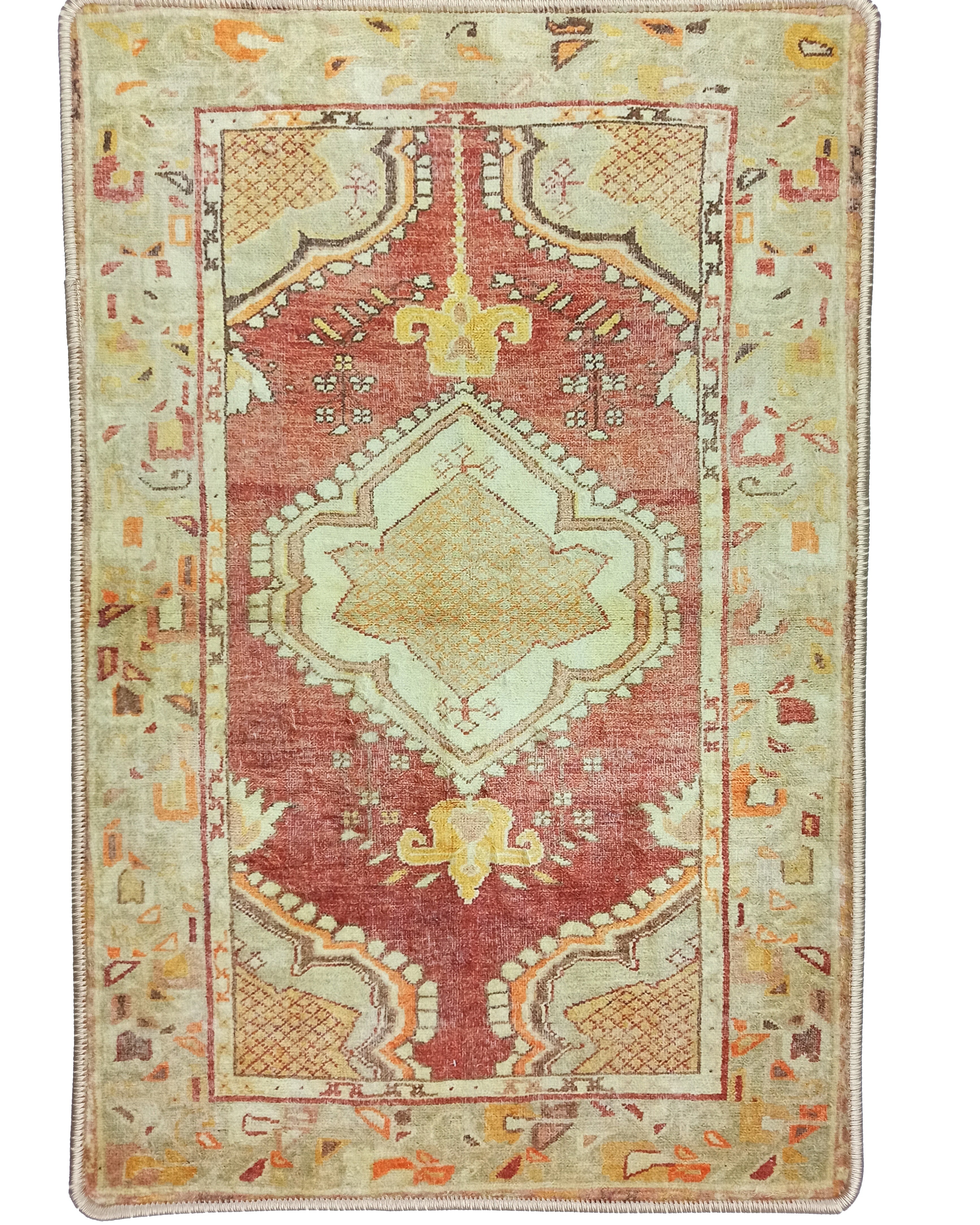 Aria Yellow Gold Medallion Turkish 2x3 Rug