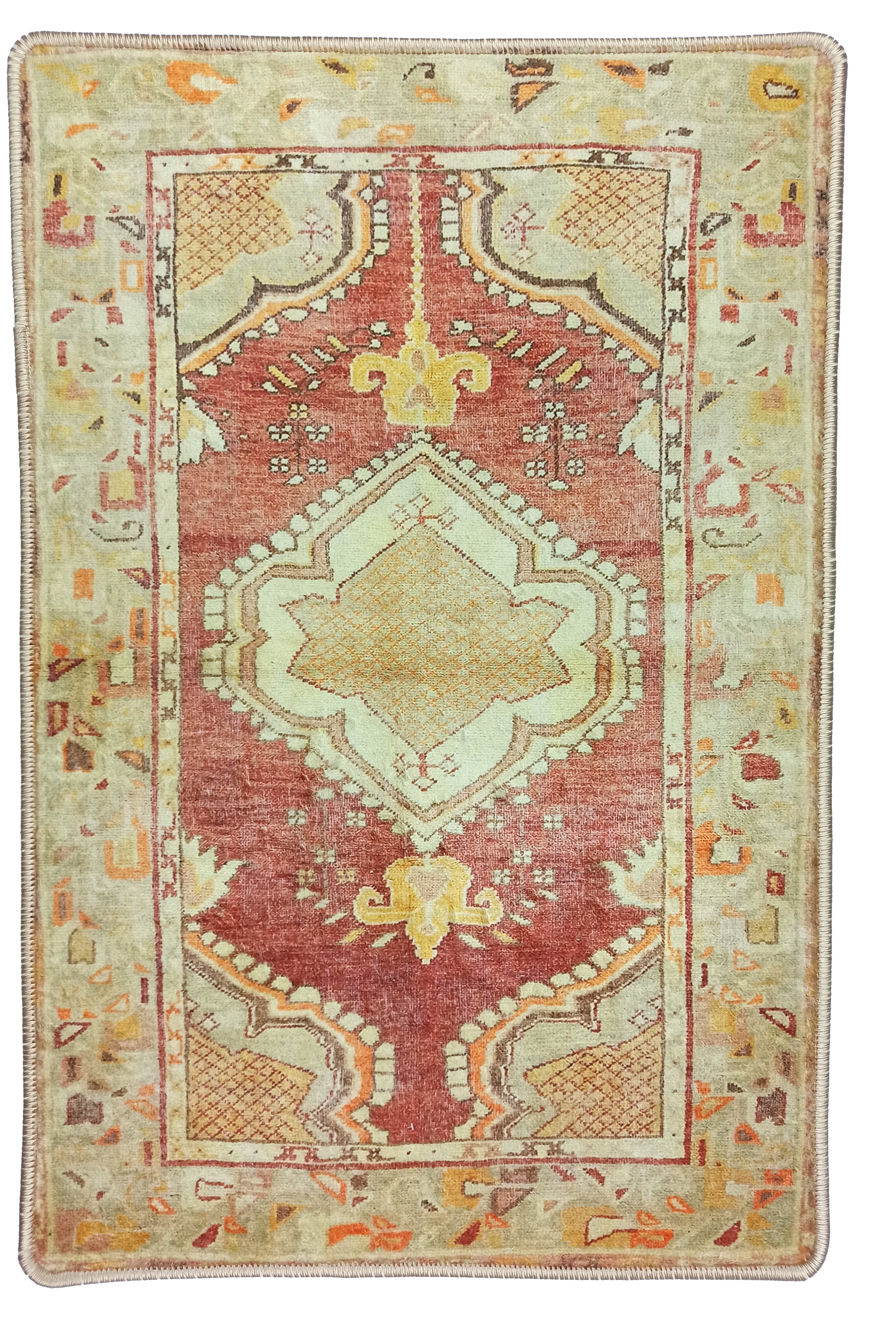 Aria Yellow Gold Medallion Turkish 2x3 Rug