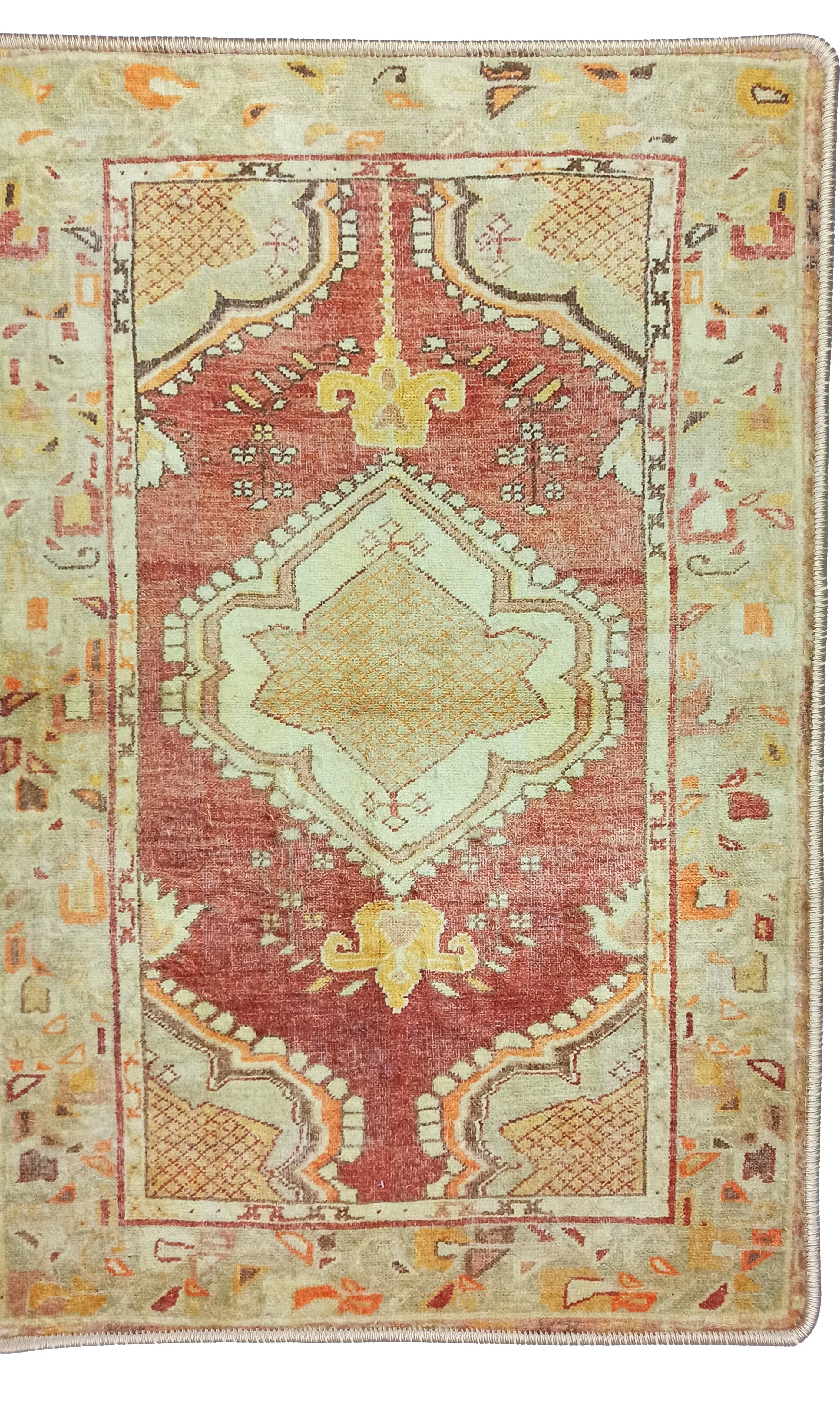 Aria Yellow Gold Medallion Turkish 2x3 Rug
