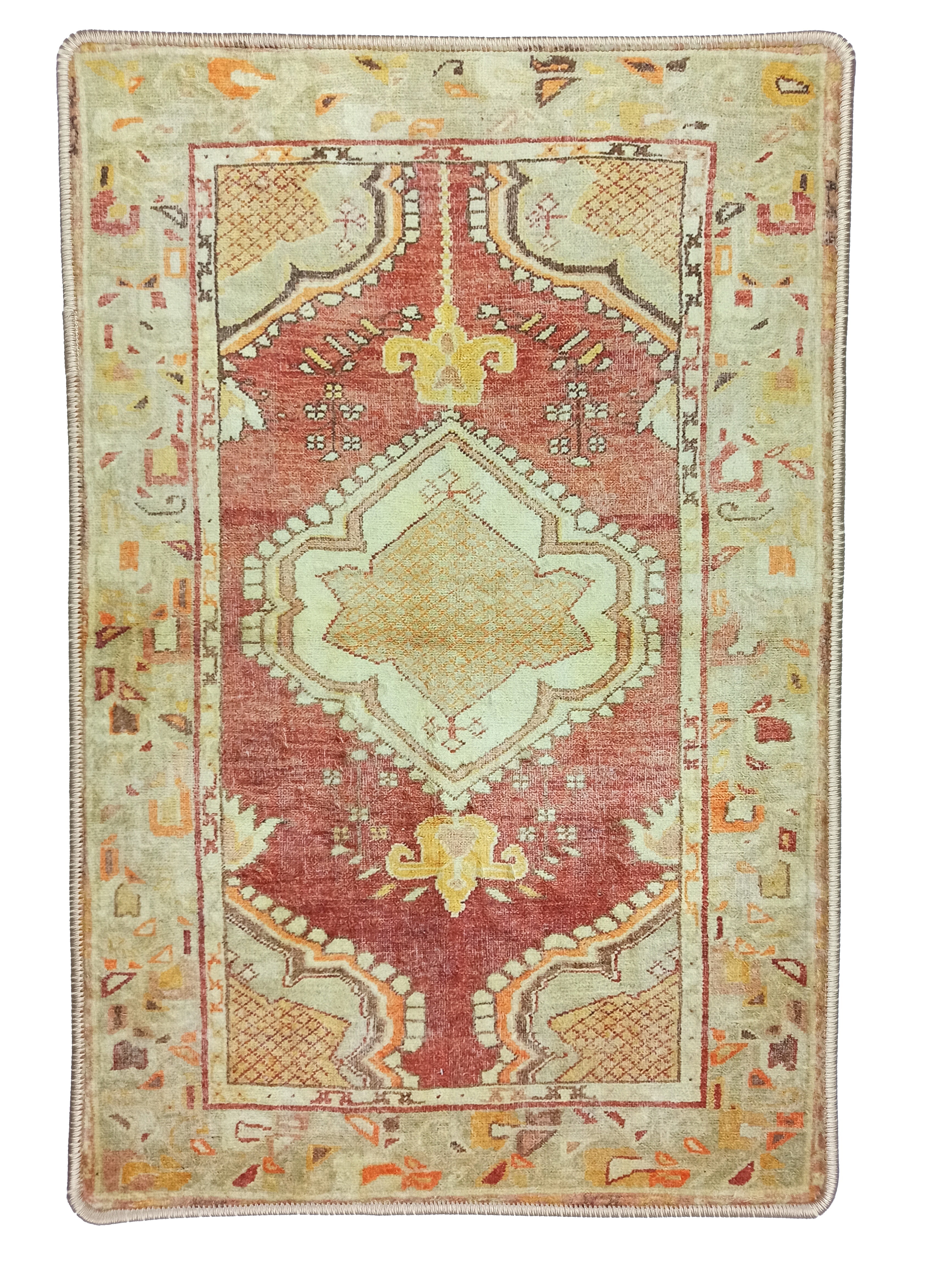 Aria Yellow Gold Medallion Turkish 2x3 Rug
