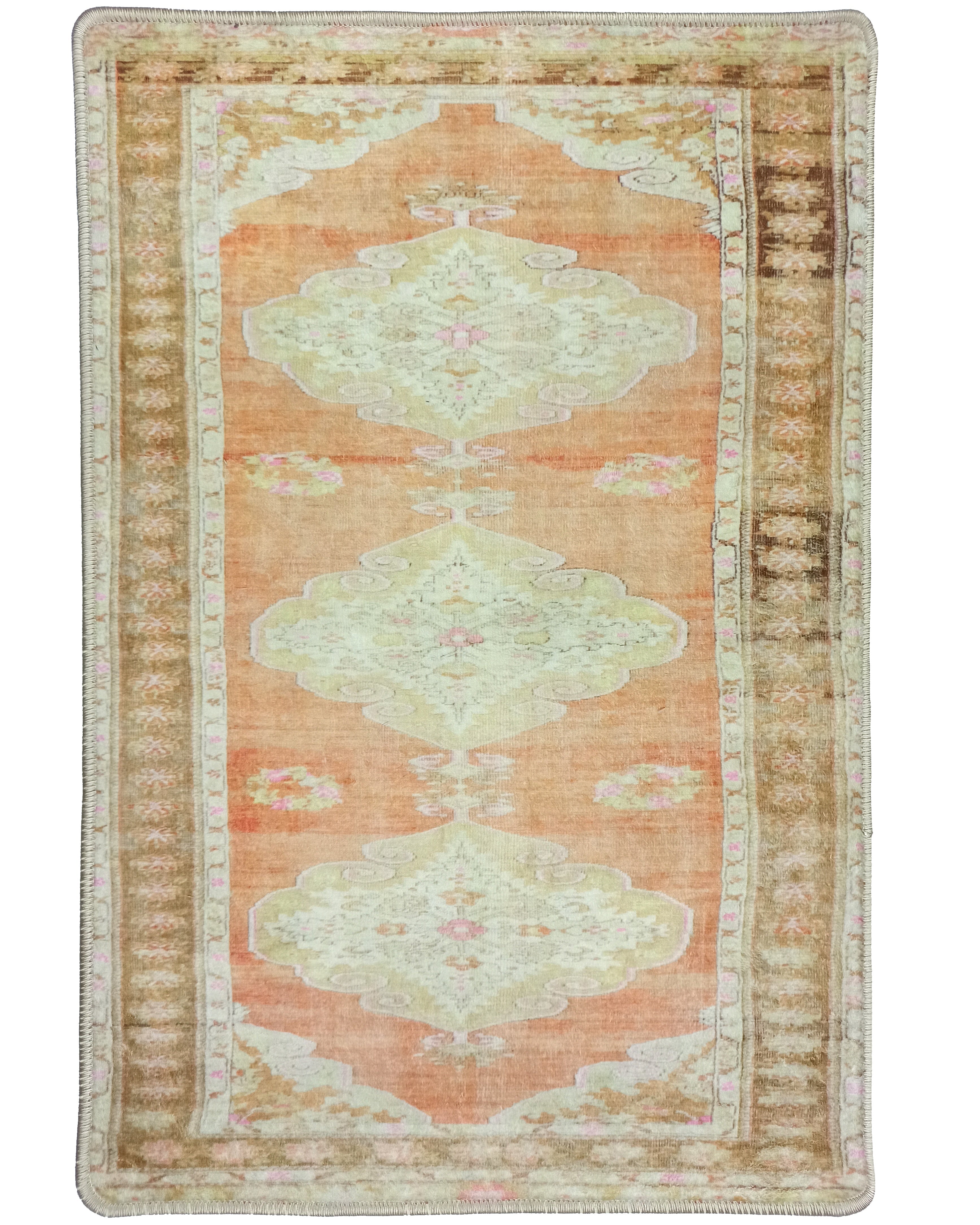 Layne Faded Orange Gold Beige Persian 2x3 Rug
