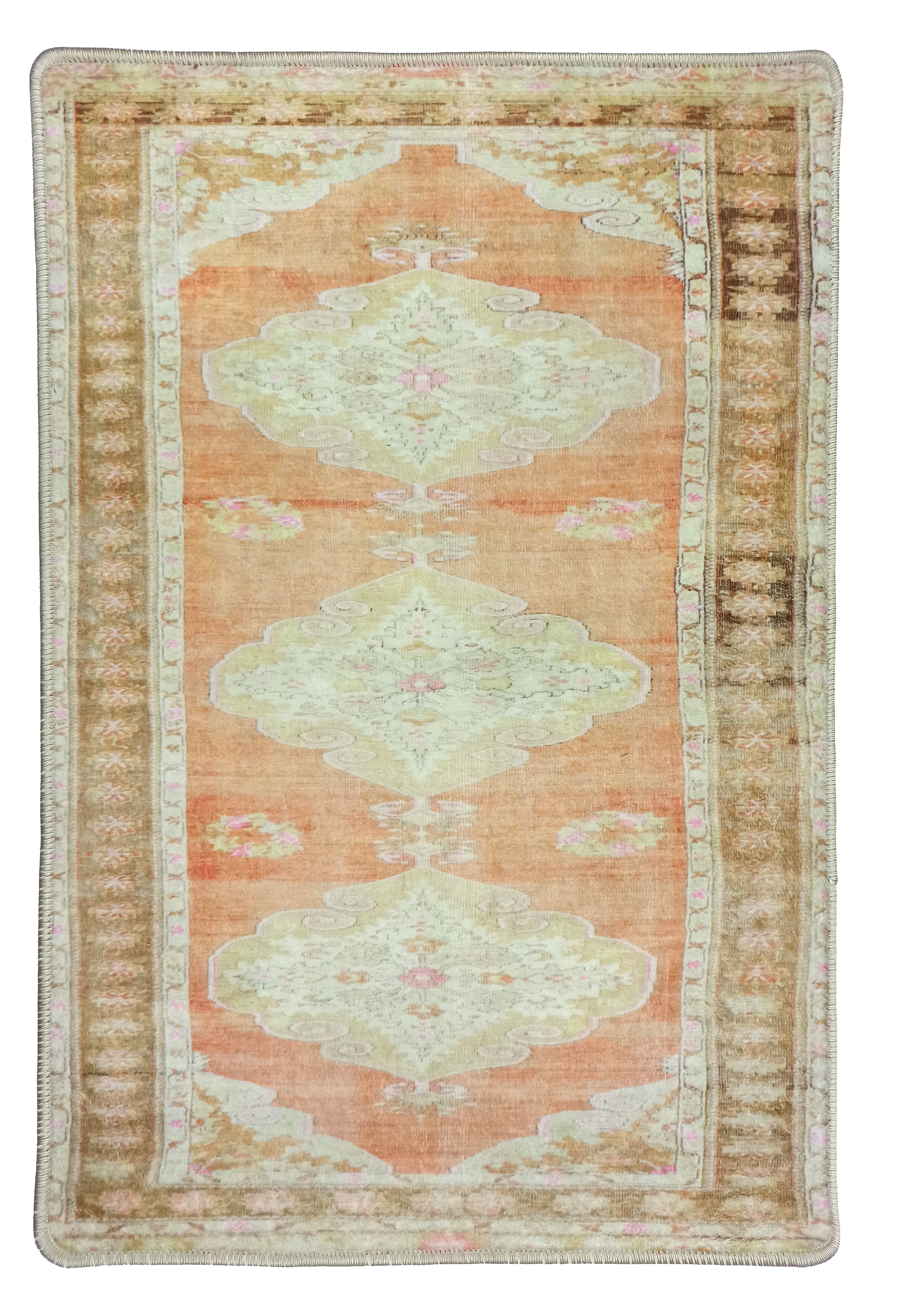 Layne Faded Orange Gold Beige Persian 2x3 Rug