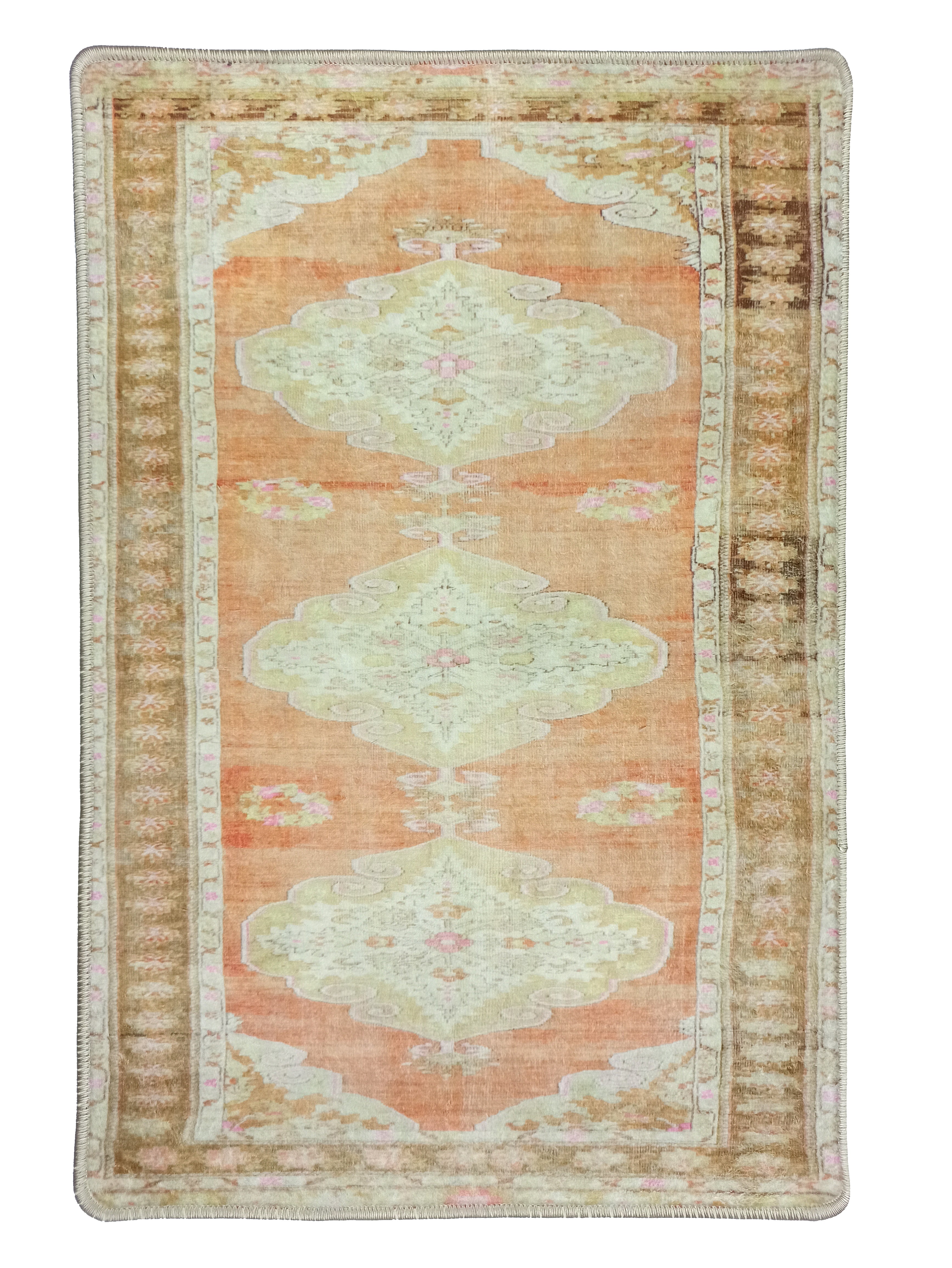 Layne Faded Orange Gold Beige Persian 2x3 Rug
