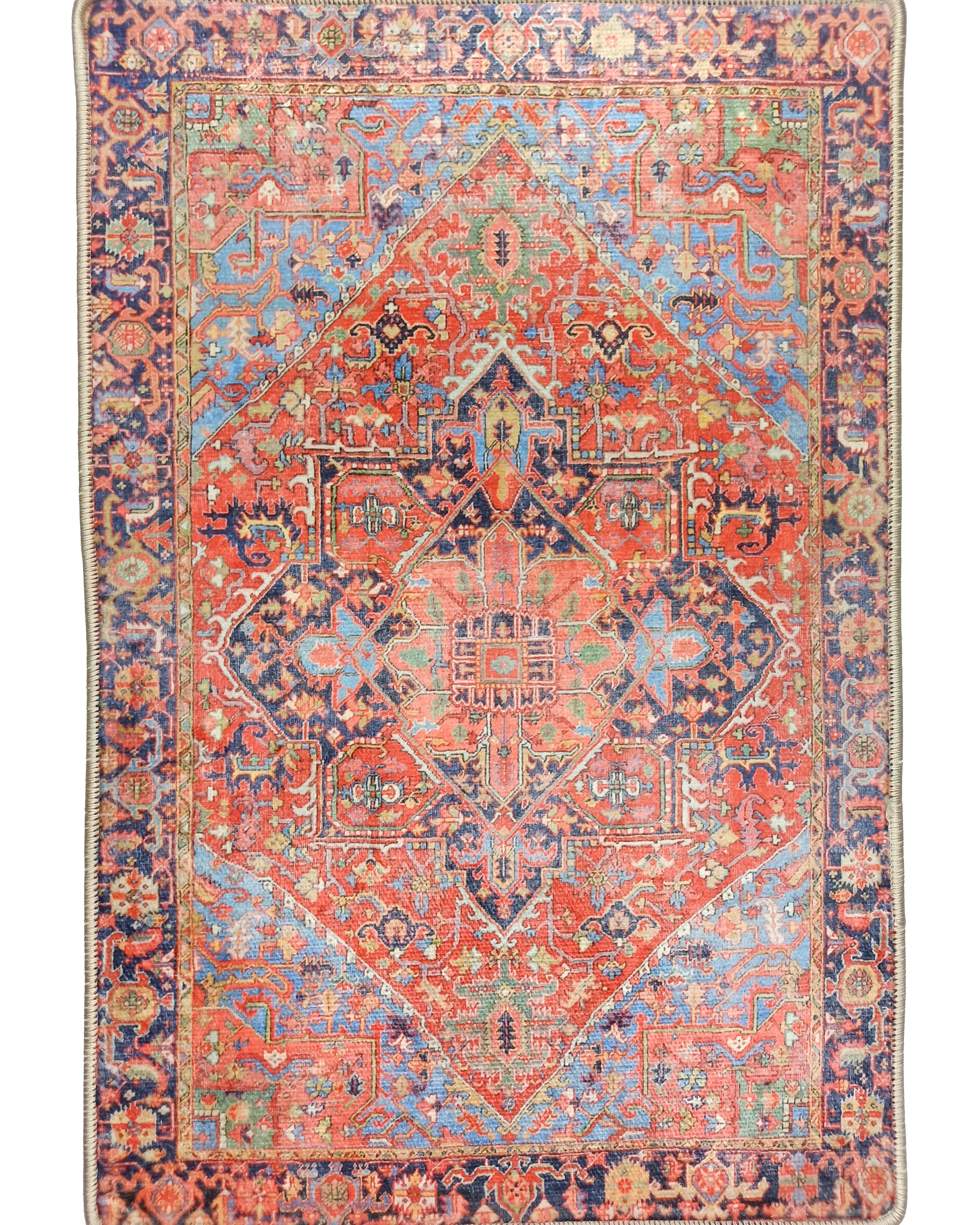 Eliana Red Navy Blue Turkish 2x3 Rug