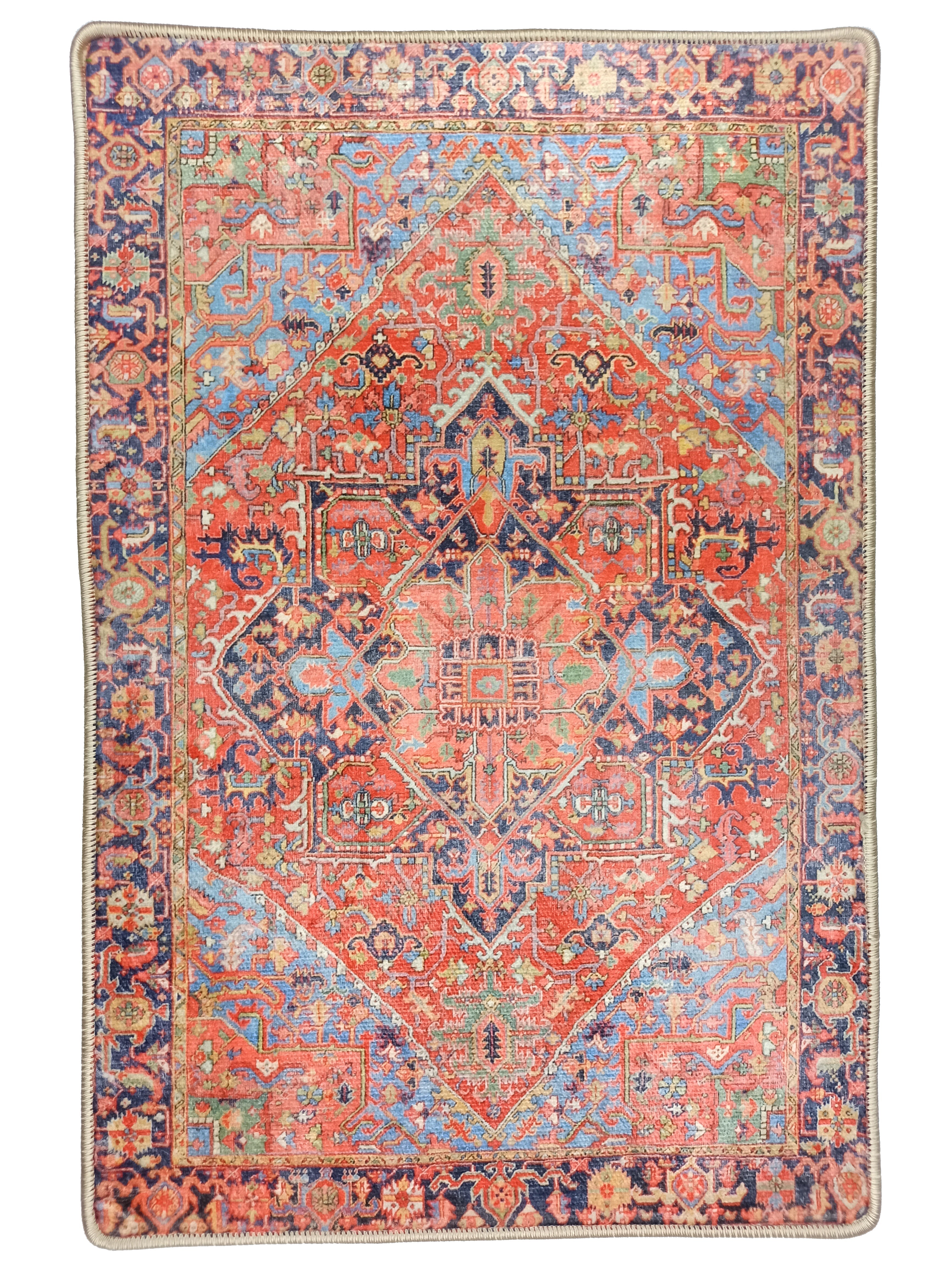 Eliana Red Navy Blue Turkish 2x3 Rug