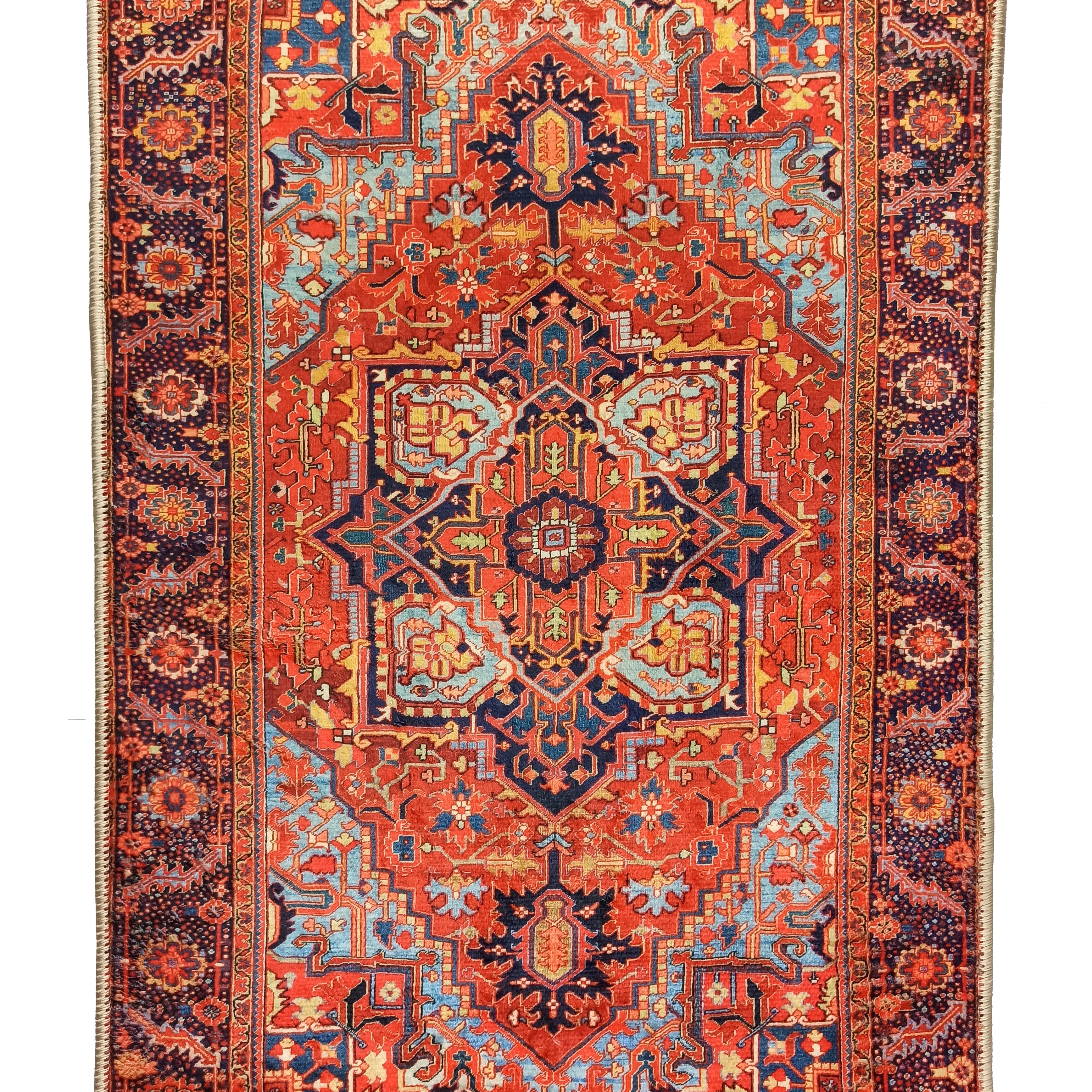 Gesina Red Coral Blue Turkish 2x3 Rug