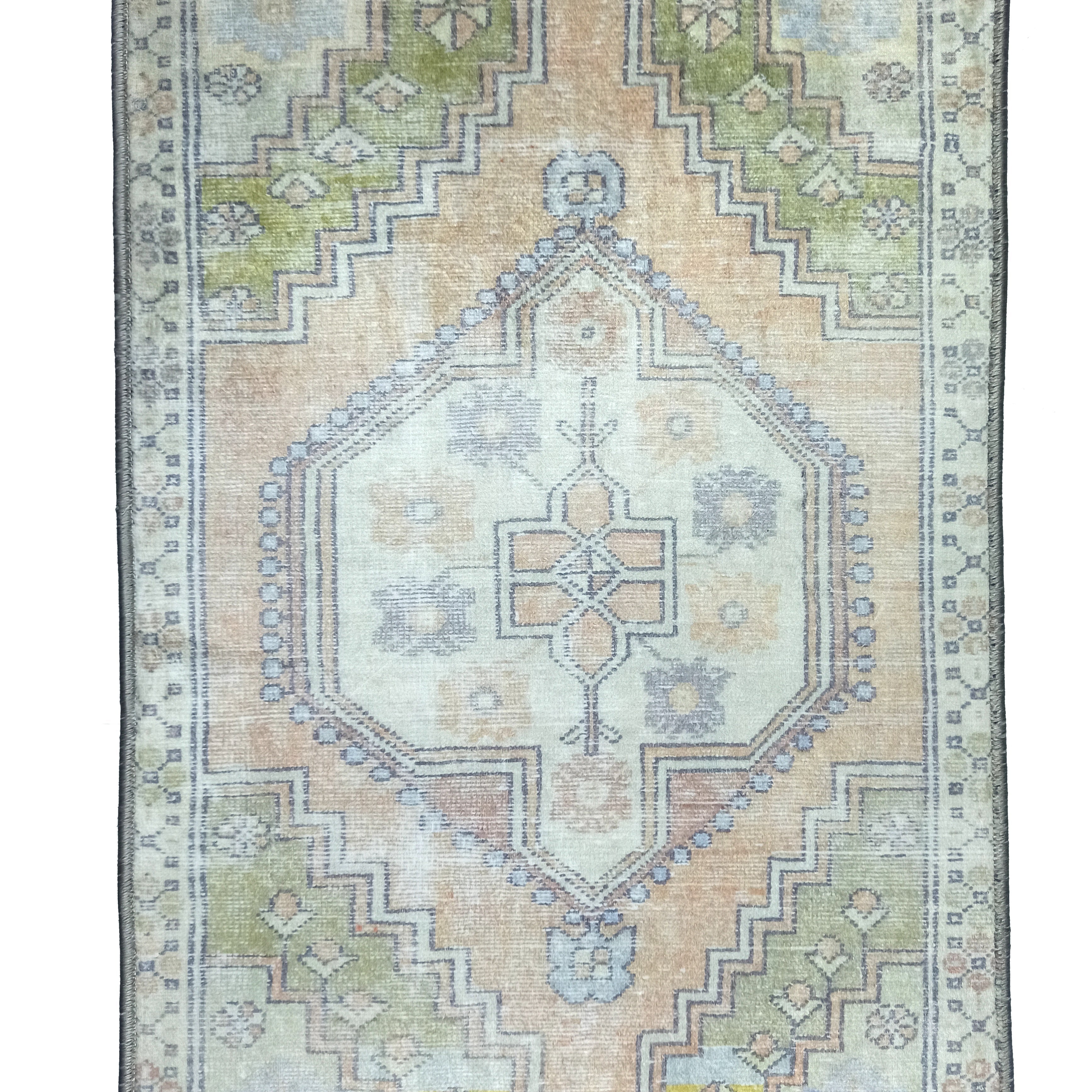 Erin Beige Green Vintage Turkish 2x3 Rug