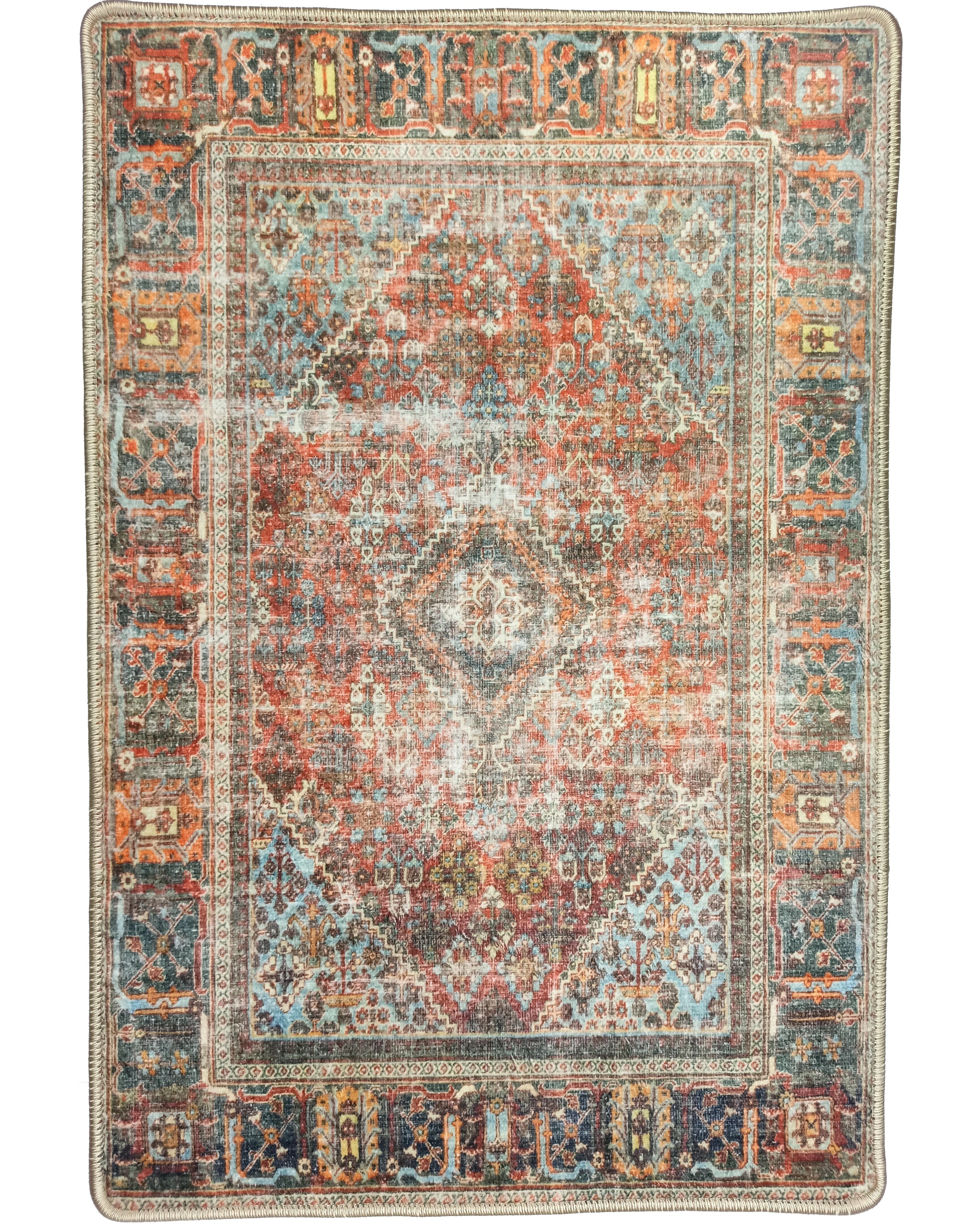 Nirvana Red Terracotta Brown Vintage Persian 2x3 Rug