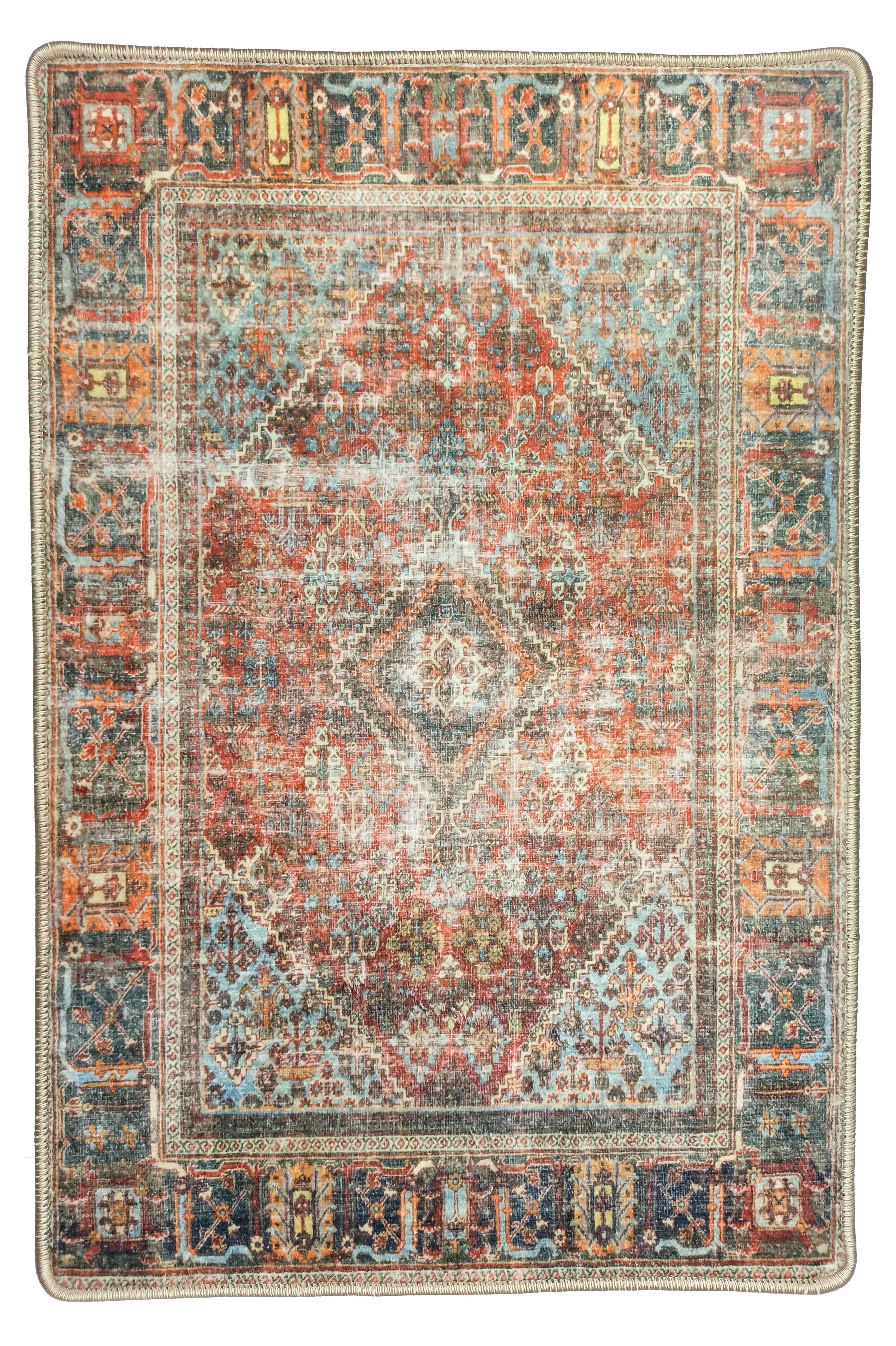 Nirvana Red Terracotta Brown Vintage Persian 2x3 Rug