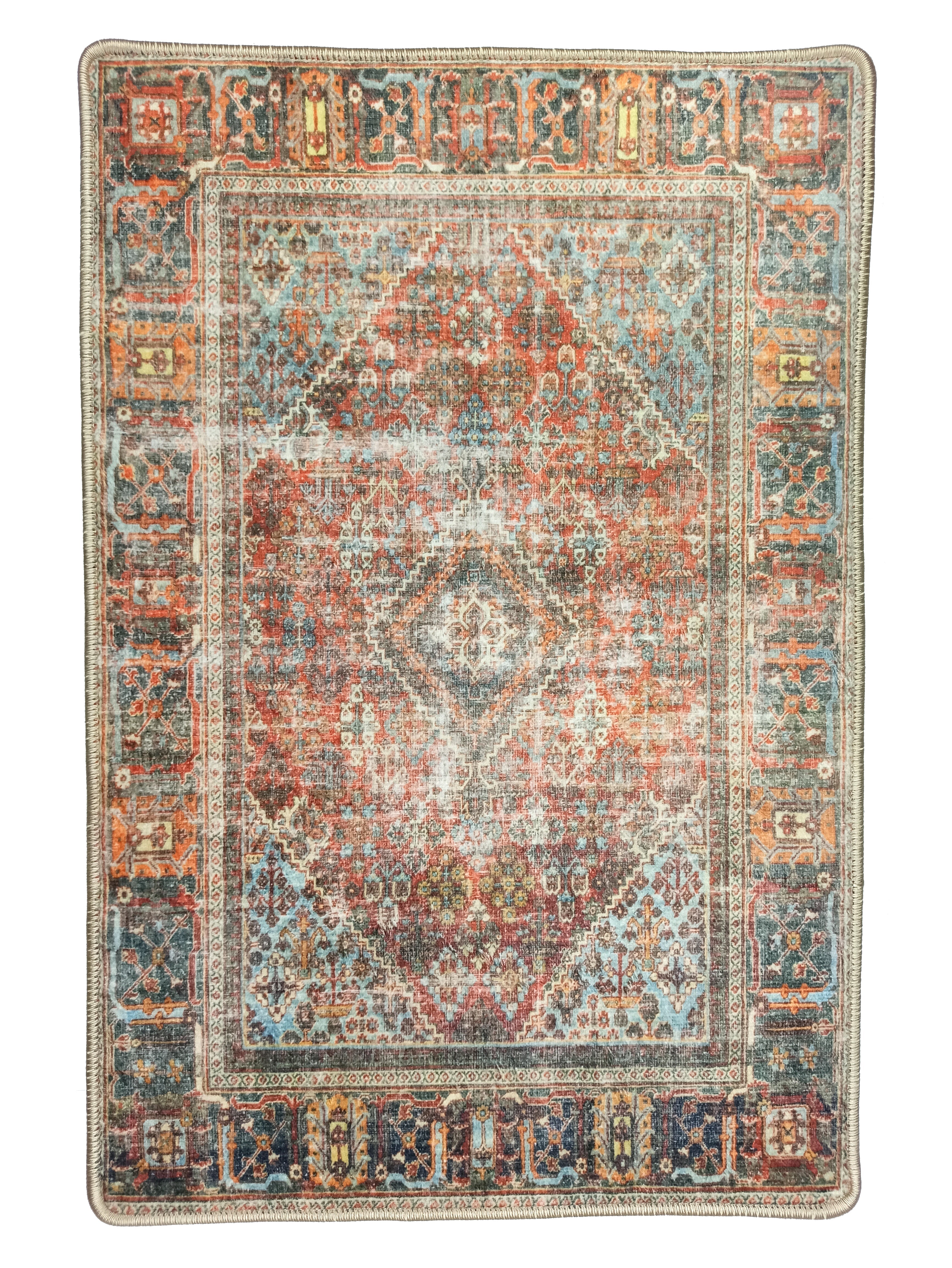 Nirvana Red Terracotta Brown Vintage Persian 2x3 Rug