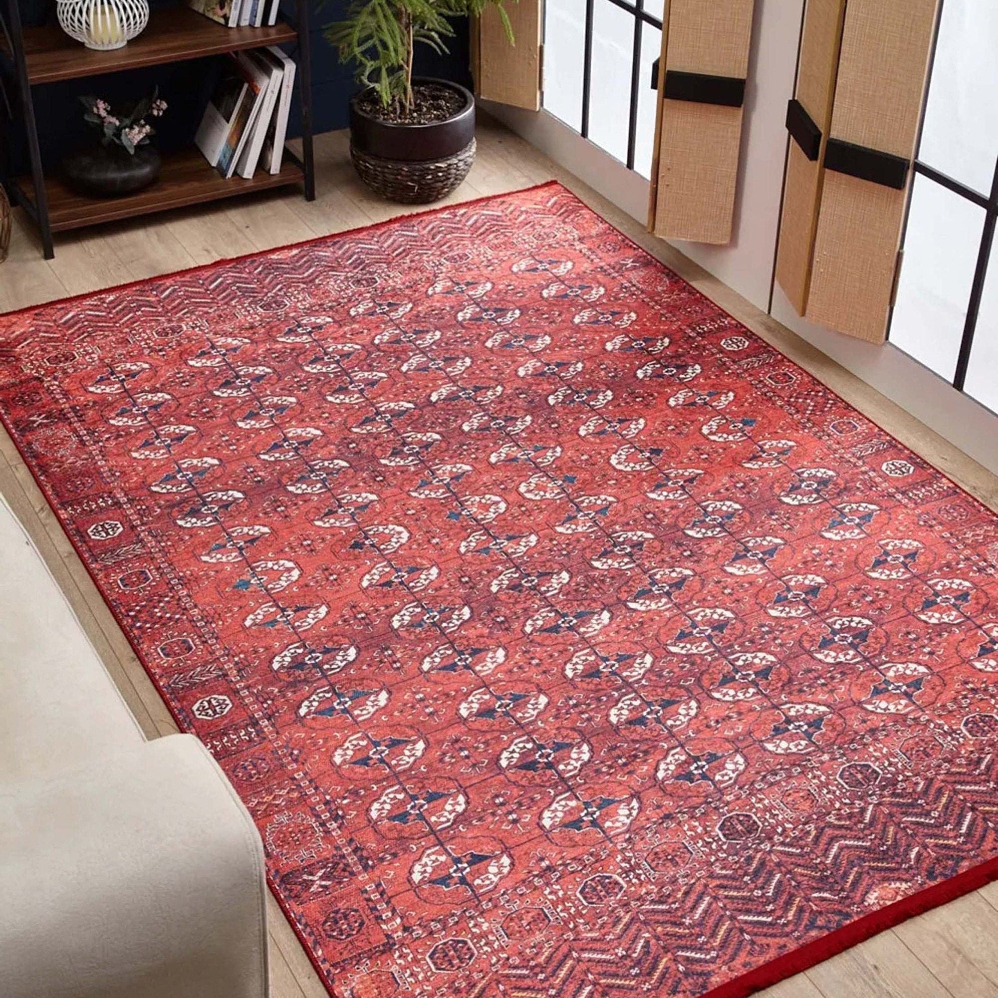 Abira Afghan Red Rug