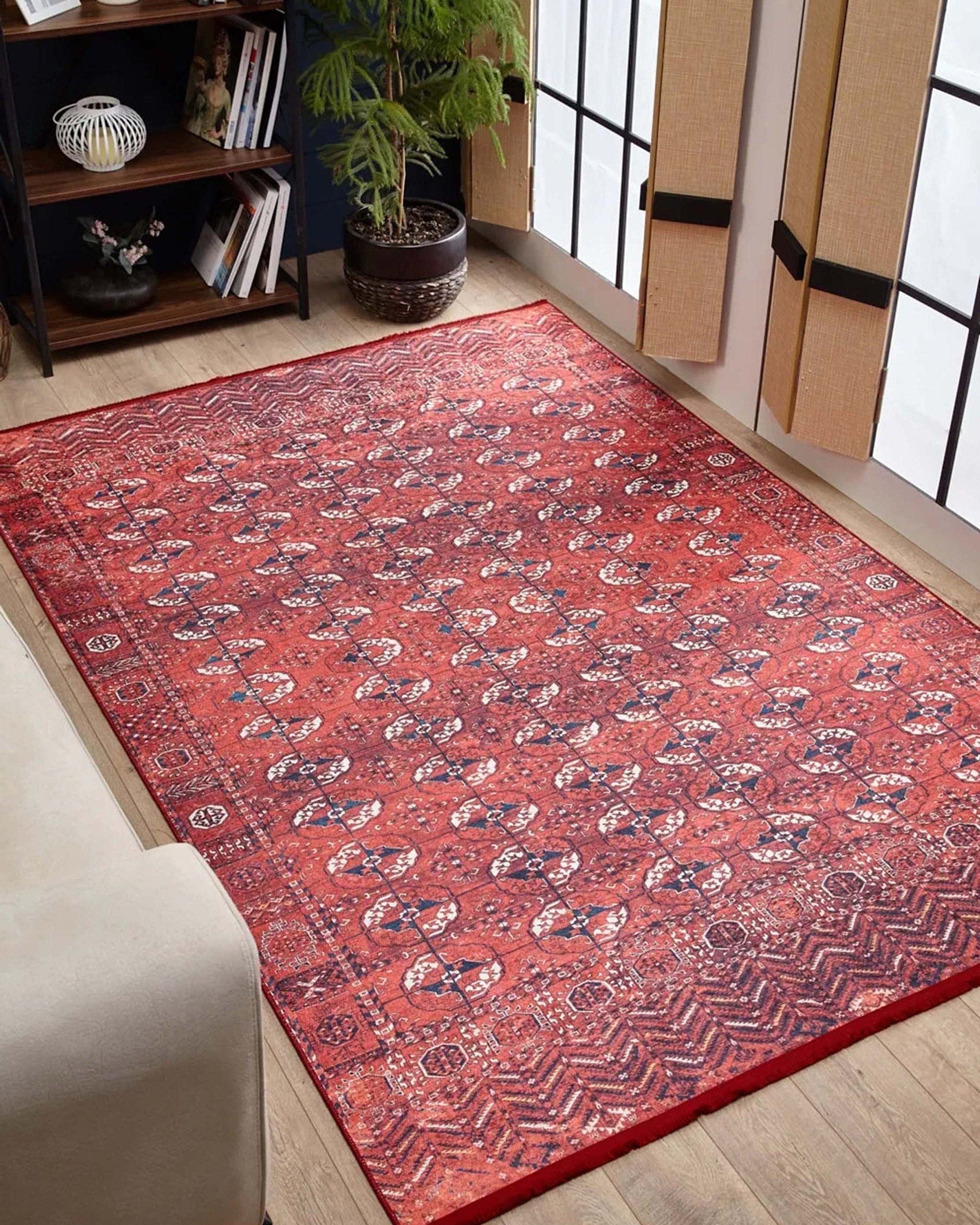 Abira Afghan Red Rug