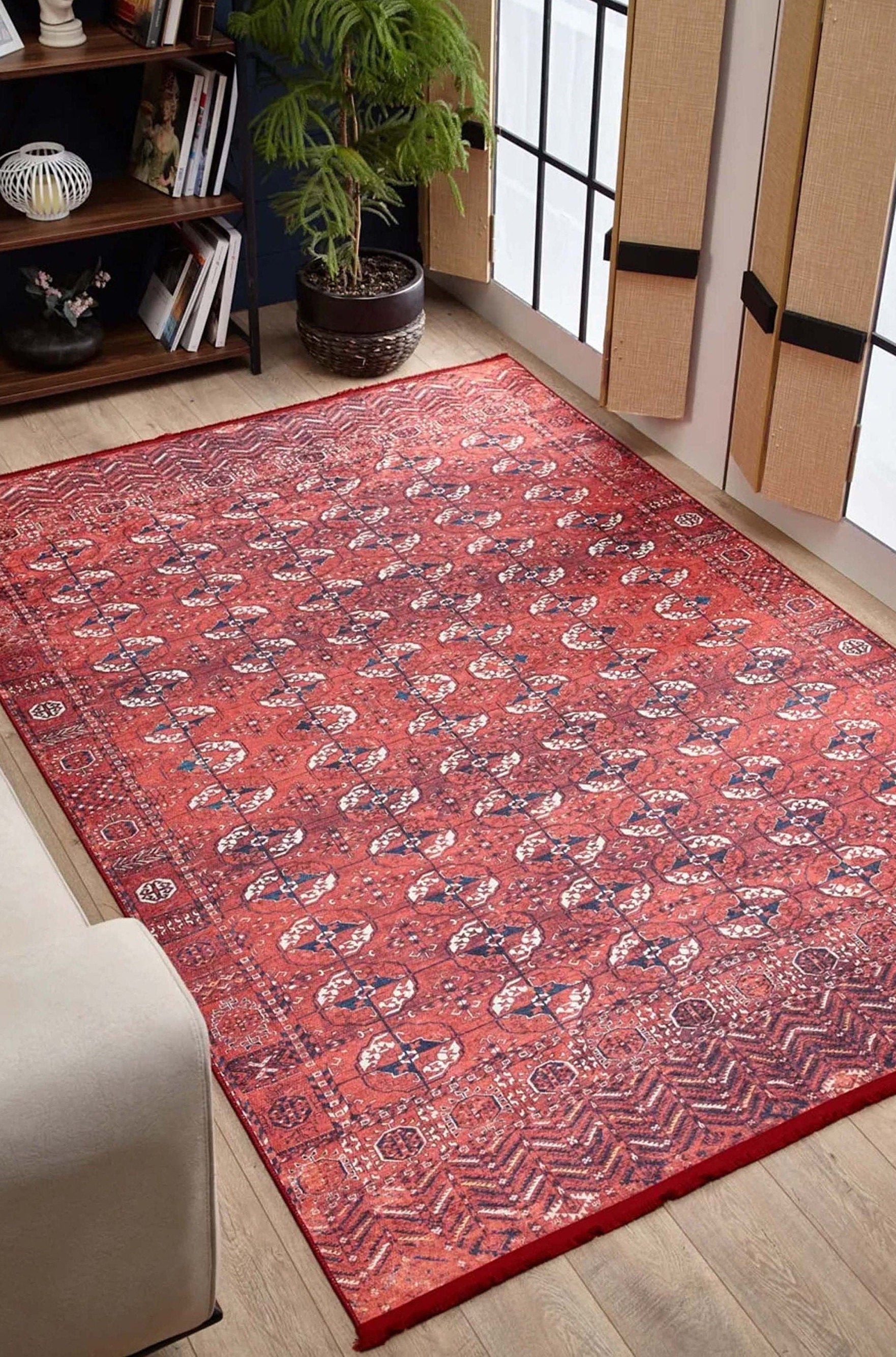 Abira Afghan Red Rug