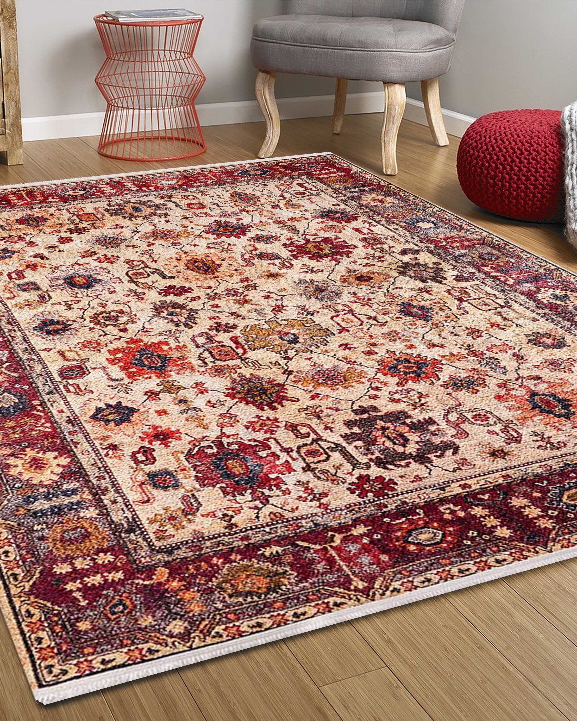 Afra Turkish Oushak Red Beige Rug