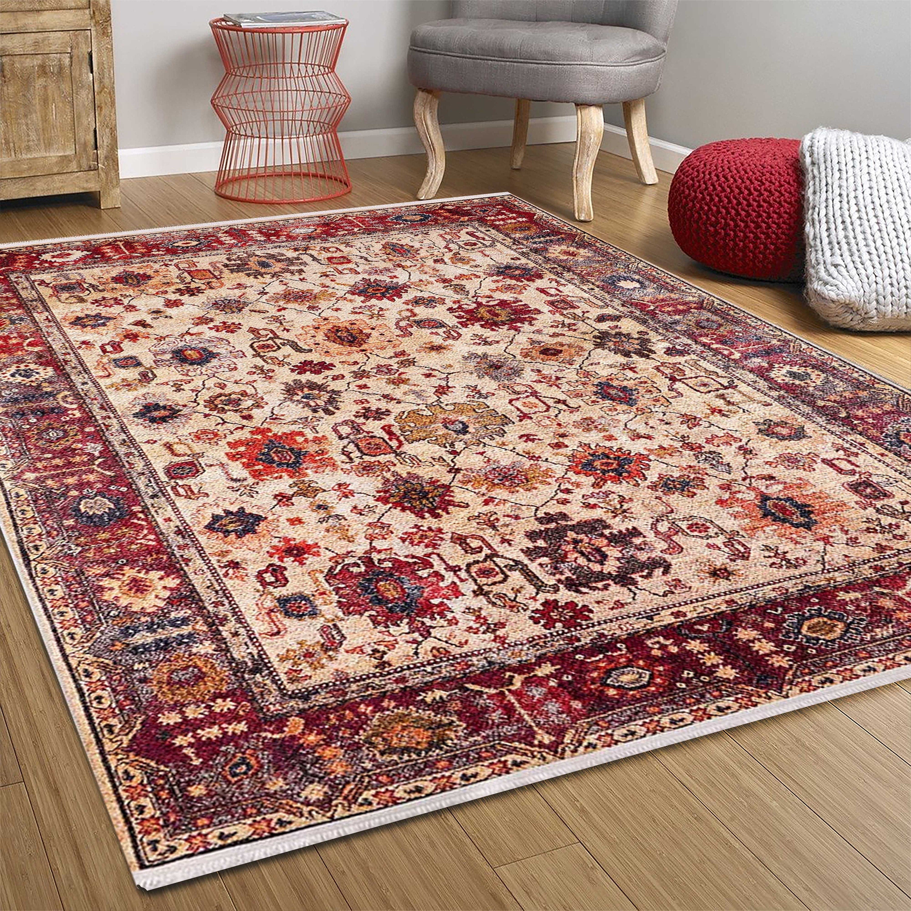 Afra Turkish Oushak Red Beige Rug