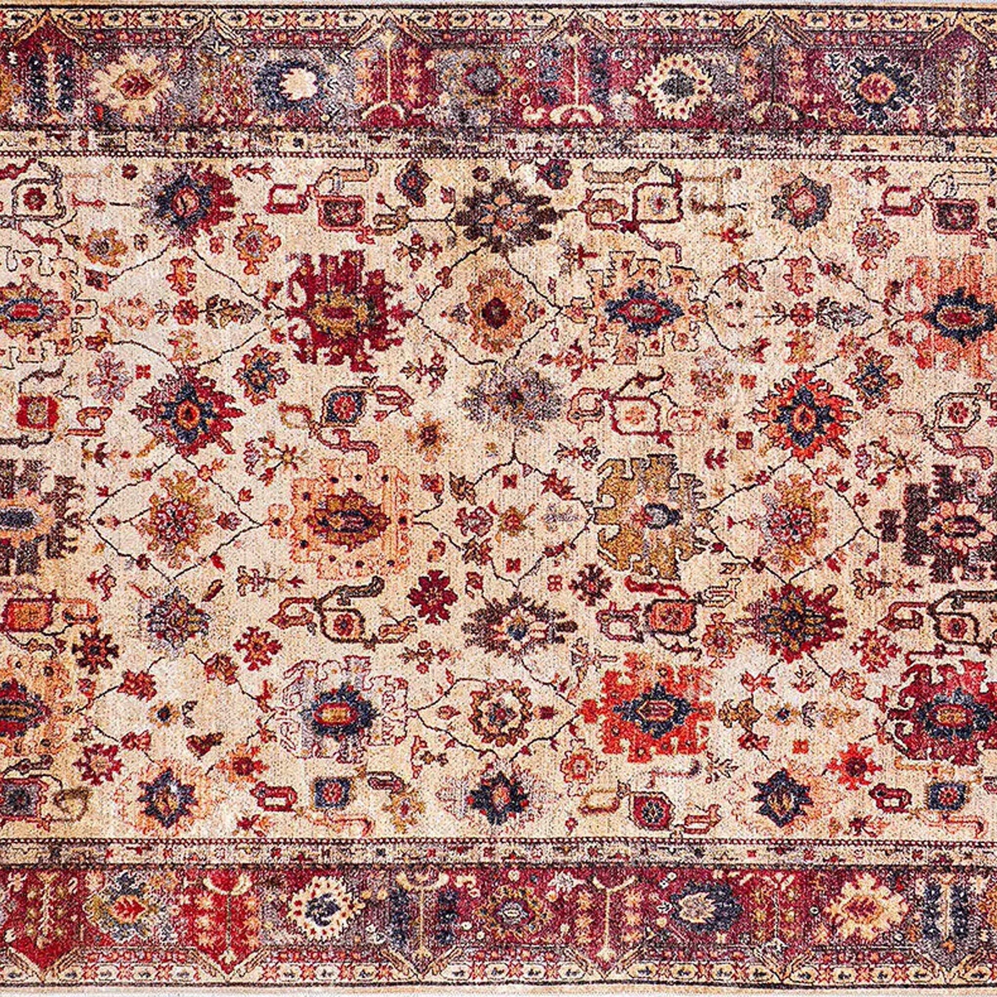 Afra Turkish Oushak Red Beige Rug